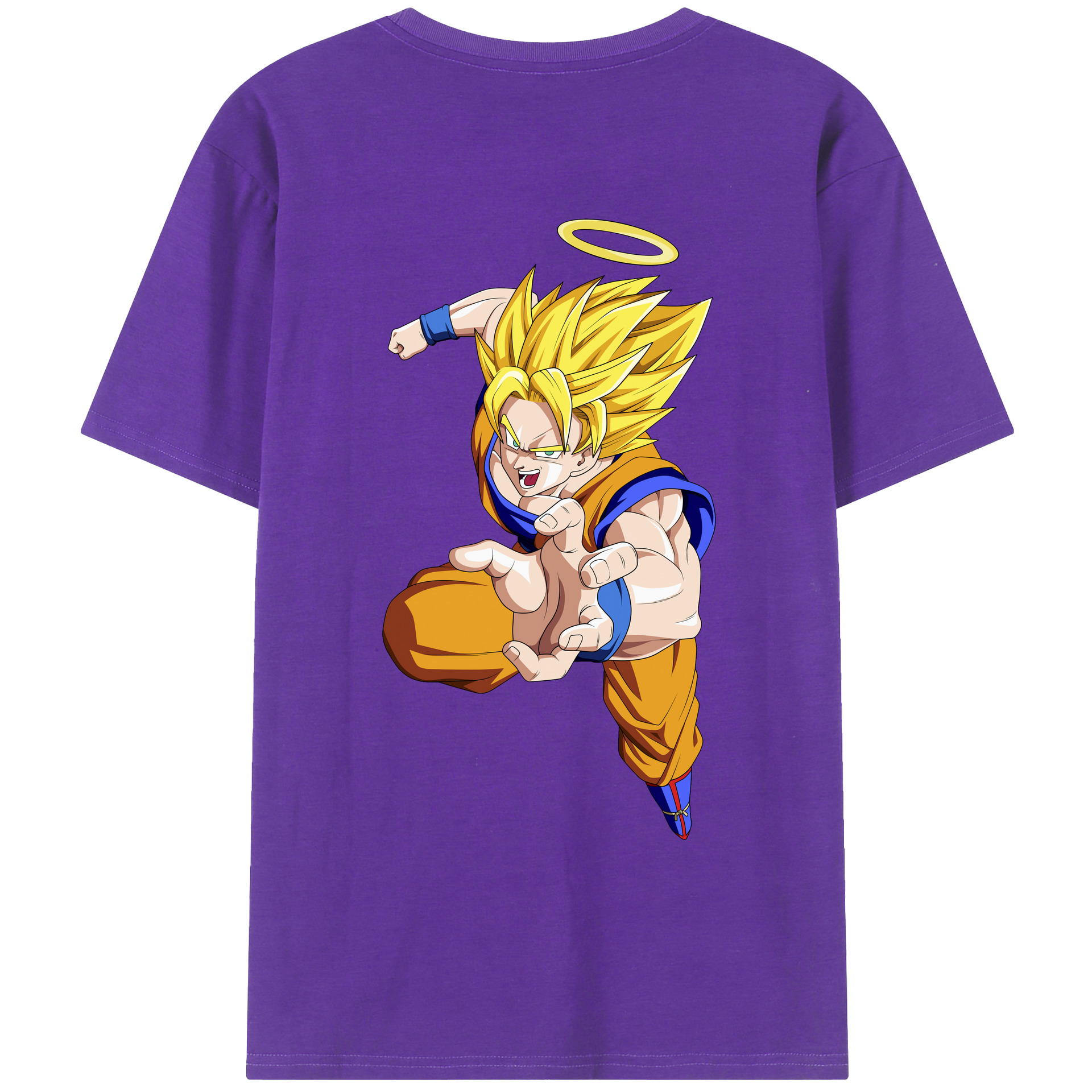 （画像用） ドラゴンボール 孫悟空（そん ごくう）Son Goku カカロット DRAGON BALL Kakarotto 綿100％ メンズ半袖Tシャツ（バックプリント） 通気性