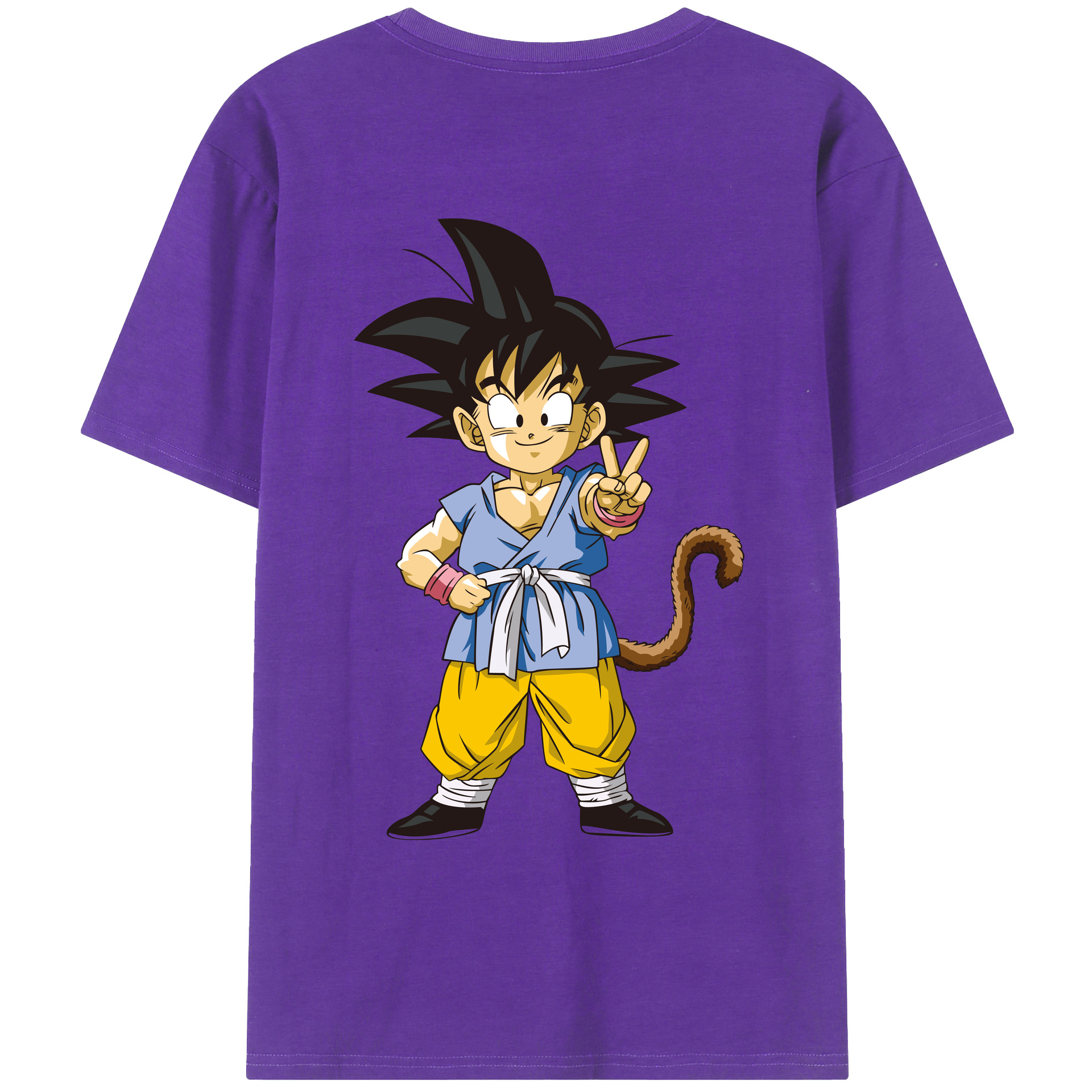（画像用） ドラゴンボール 孫悟空（そん ごくう）Son Goku カカロット DRAGON BALL Kakarotto 綿100％ メンズ半袖Tシャツ（バックプリント） 通気性