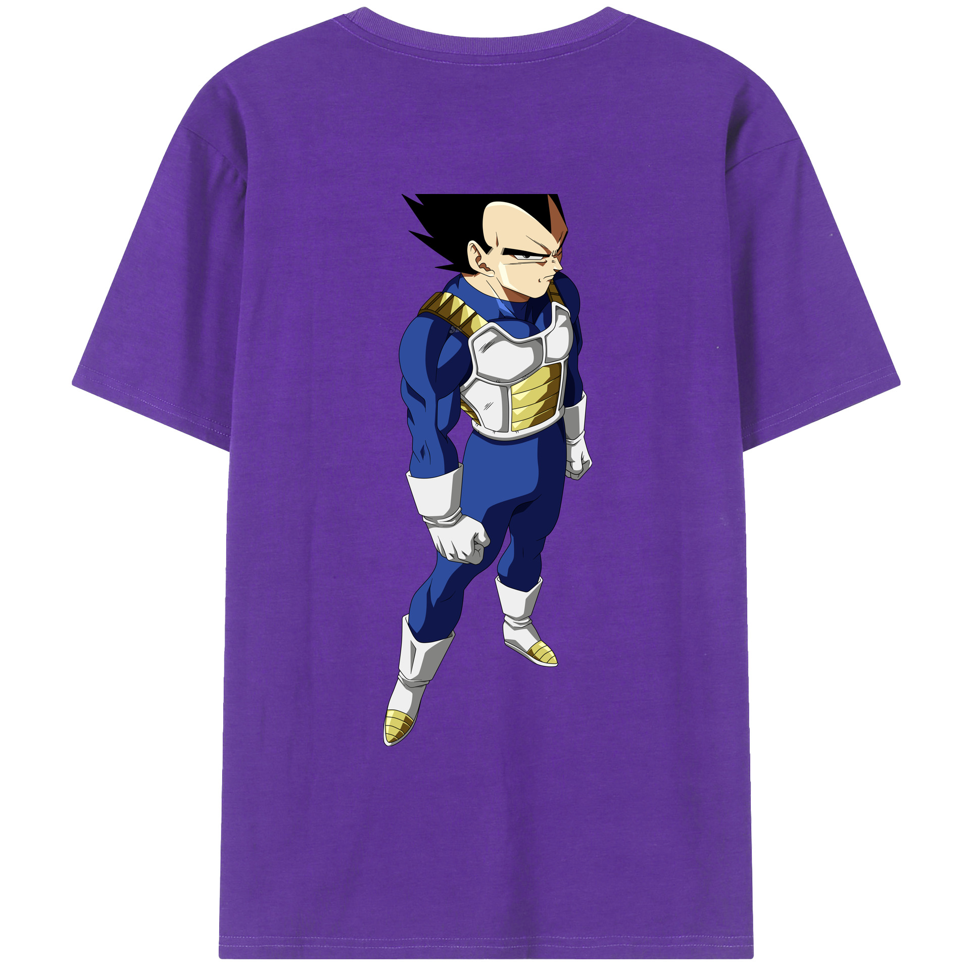 （画像用） ドラゴンボール ベジータ四世（Bejīta Yonsei）DRAGON BALL Vegeta IV 綿100％ メンズ半袖Tシャツ（バックプリント） 通気性