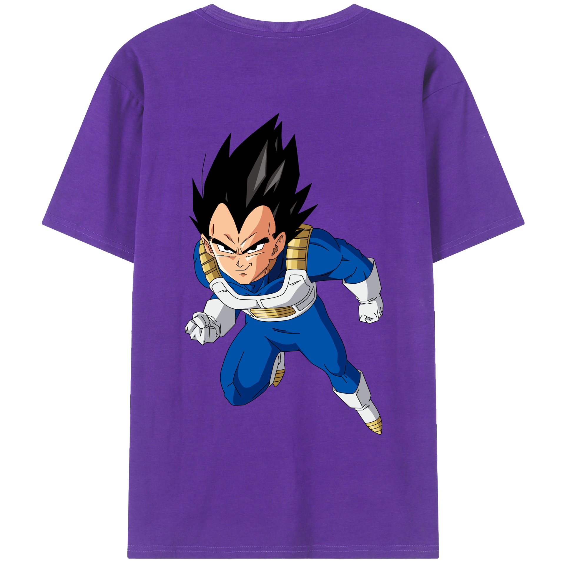 （画像用） ドラゴンボール ベジータ四世（Bejīta Yonsei）DRAGON BALL Vegeta IV 綿100％ メンズ半袖Tシャツ（バックプリント） 通気性