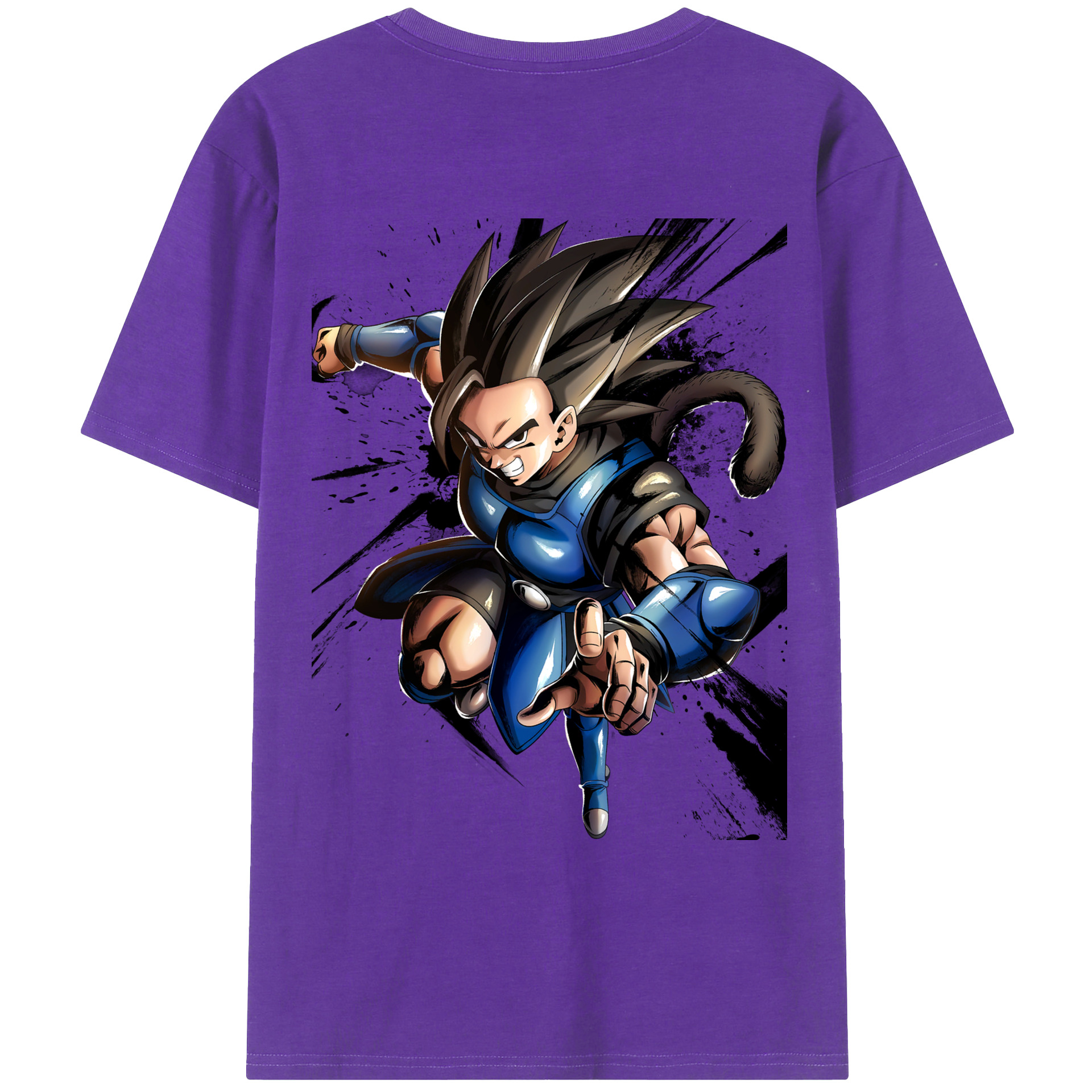 （画像用） ドラゴンボール ベジータ四世（Bejīta Yonsei）DRAGON BALL Vegeta IV 綿100％ メンズ半袖Tシャツ（バックプリント） 通気性