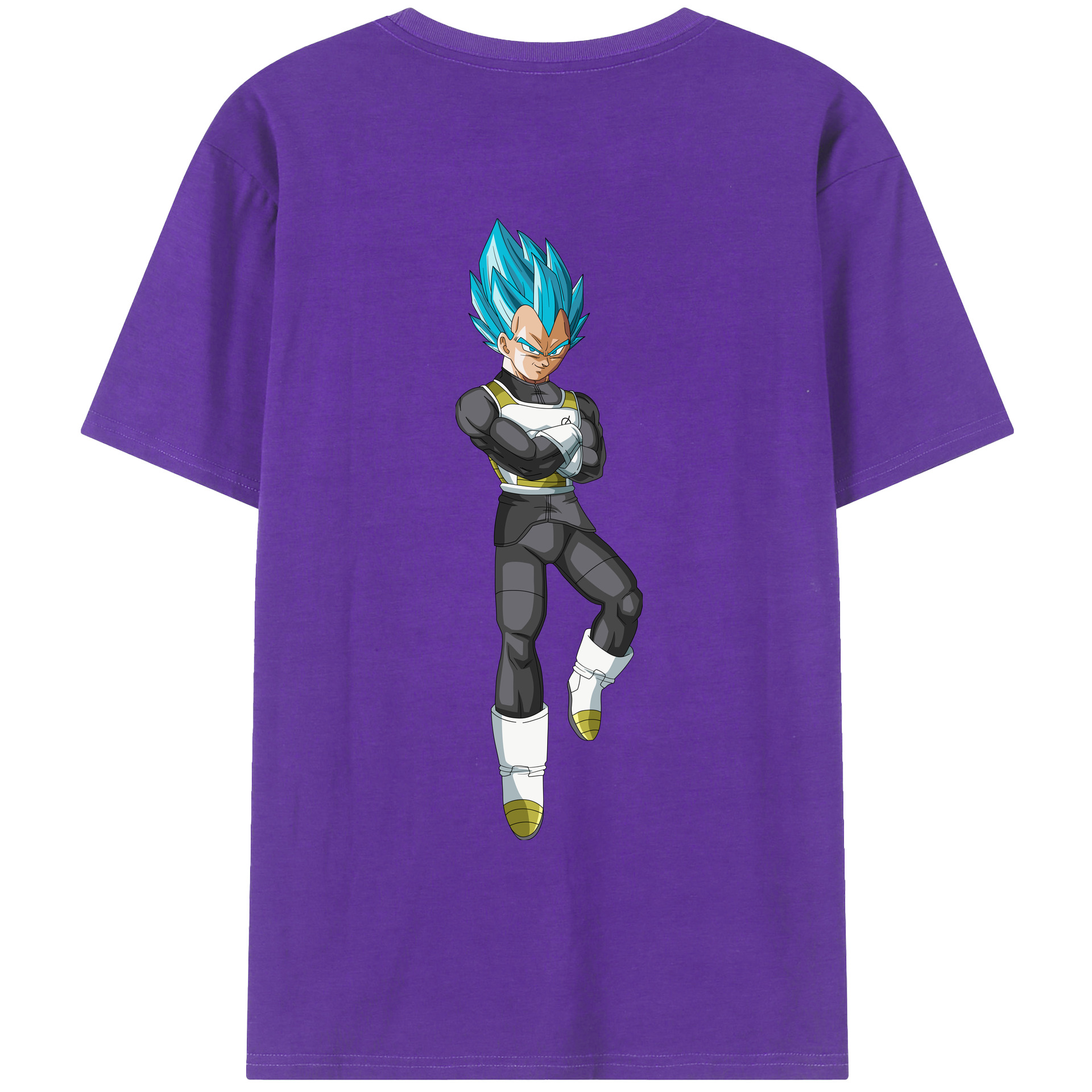 （画像用） ドラゴンボール ベジータ四世（Bejīta Yonsei）DRAGON BALL Vegeta IV 綿100％ メンズ半袖Tシャツ（バックプリント） 通気性