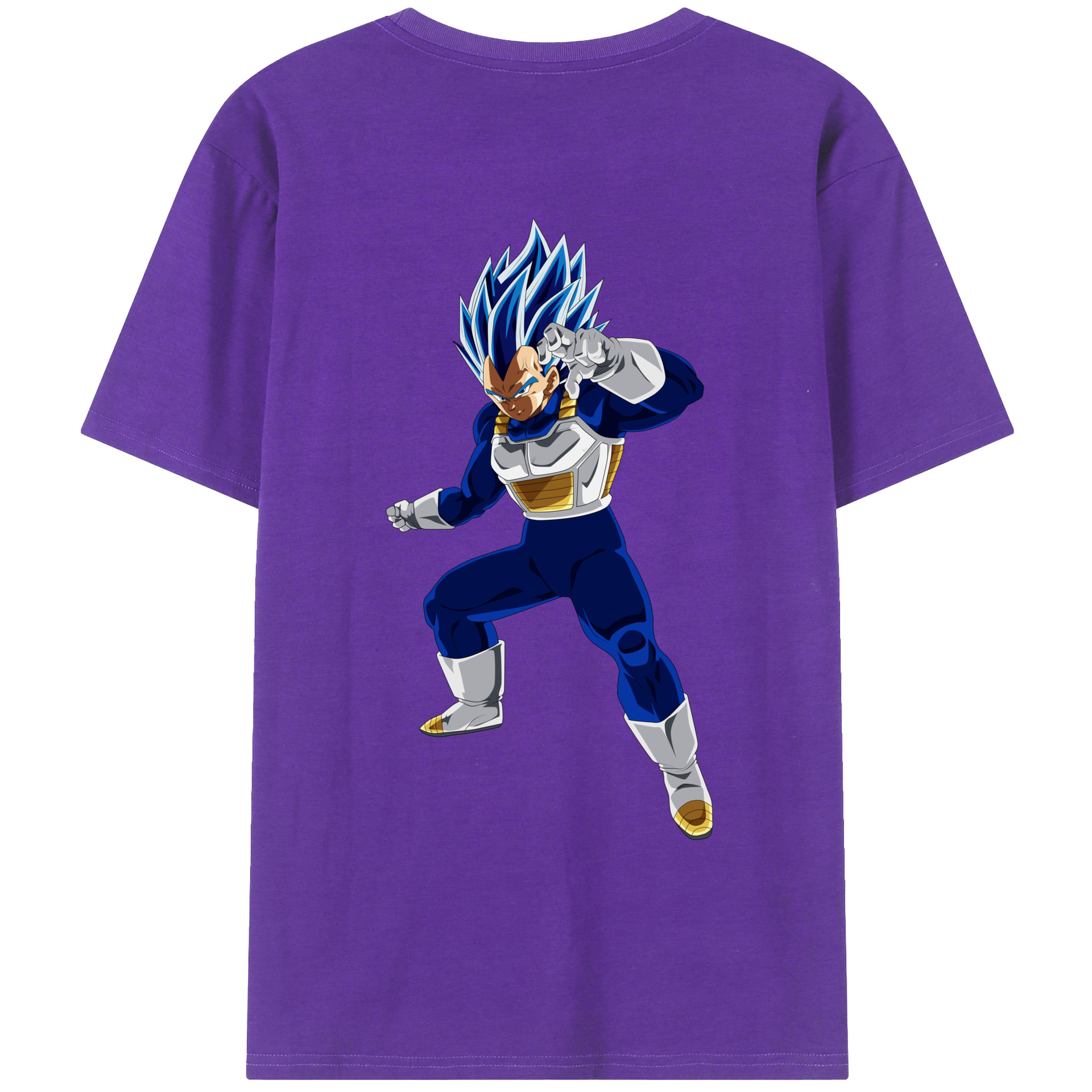 （画像用） ドラゴンボール ベジータ四世（Bejīta Yonsei）DRAGON BALL Vegeta IV 綿100％ メンズ半袖Tシャツ（バックプリント） 通気性