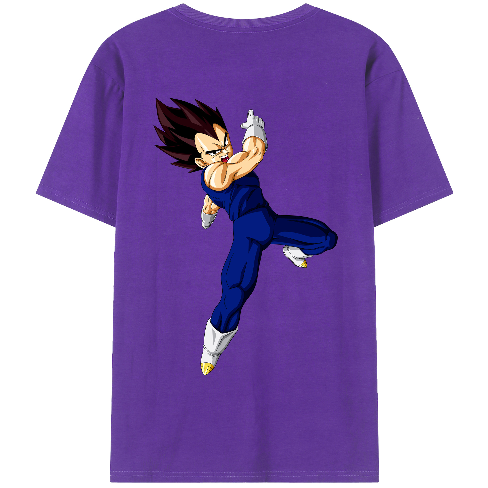 （画像用） ドラゴンボール ベジータ四世（Bejīta Yonsei）DRAGON BALL Vegeta IV 綿100％ メンズ半袖Tシャツ（バックプリント） 通気性