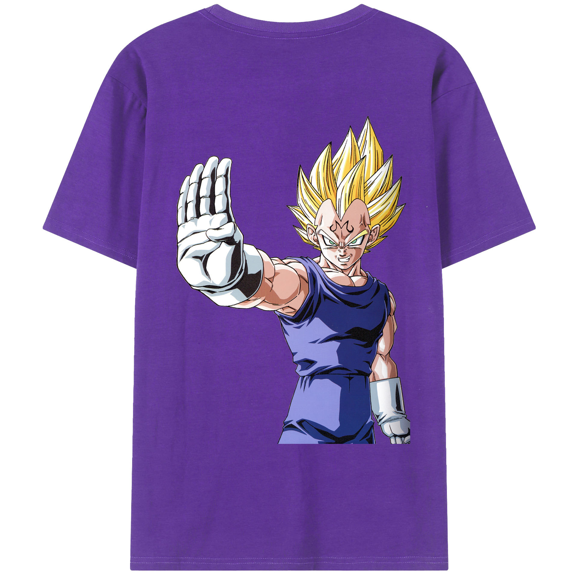（画像用） ドラゴンボール ベジータ四世（Bejīta Yonsei）DRAGON BALL Vegeta IV 綿100％ メンズ半袖Tシャツ（バックプリント） 通気性