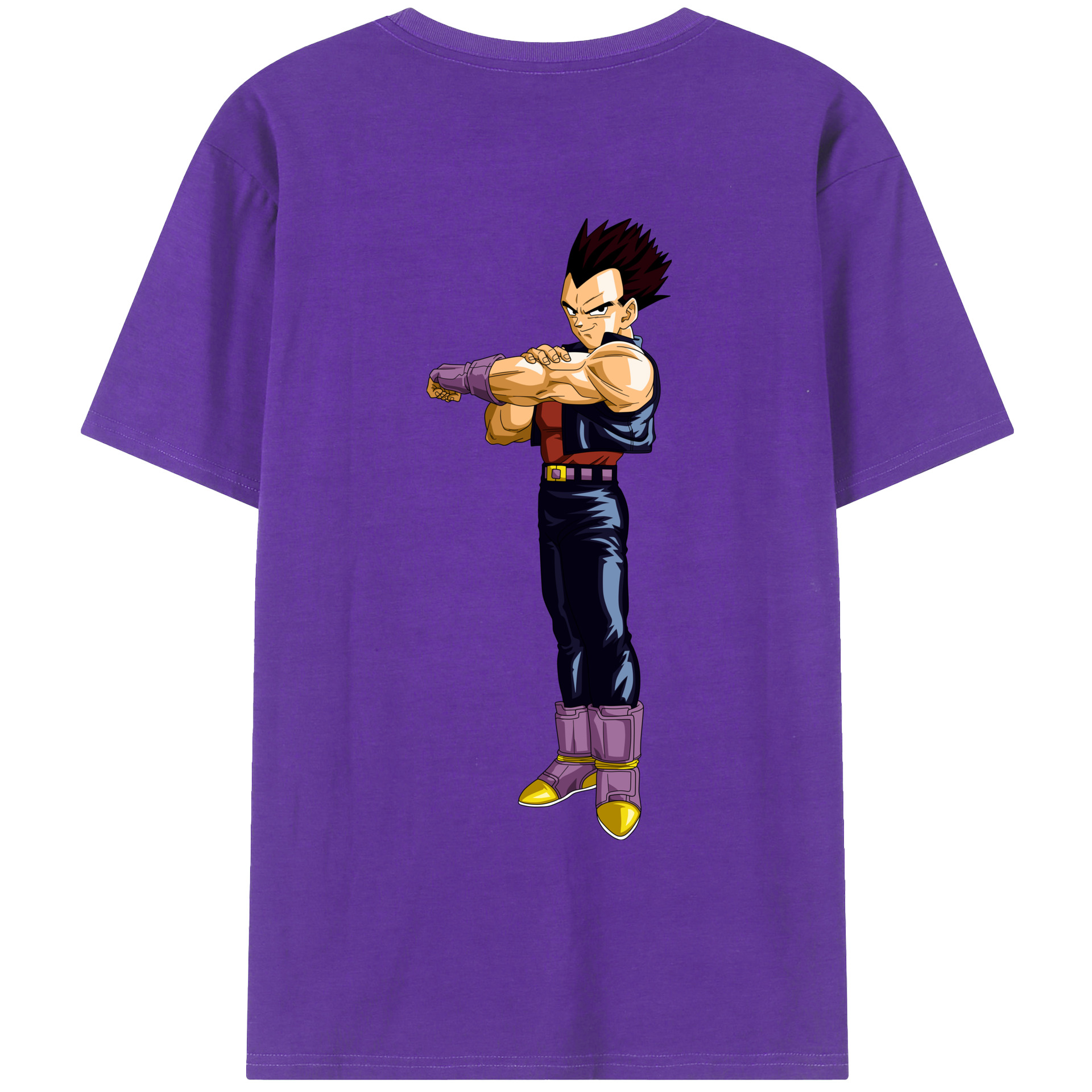 （画像用） ドラゴンボール ベジータ四世（Bejīta Yonsei）DRAGON BALL Vegeta IV 綿100％ メンズ半袖Tシャツ（バックプリント） 通気性