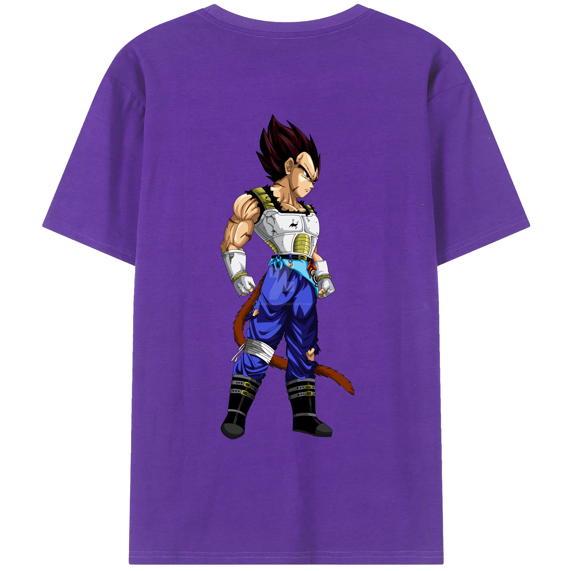 （画像用） ドラゴンボール ベジータ四世（Bejīta Yonsei）DRAGON BALL Vegeta IV 綿100％ メンズ半袖Tシャツ（バックプリント） 通気性