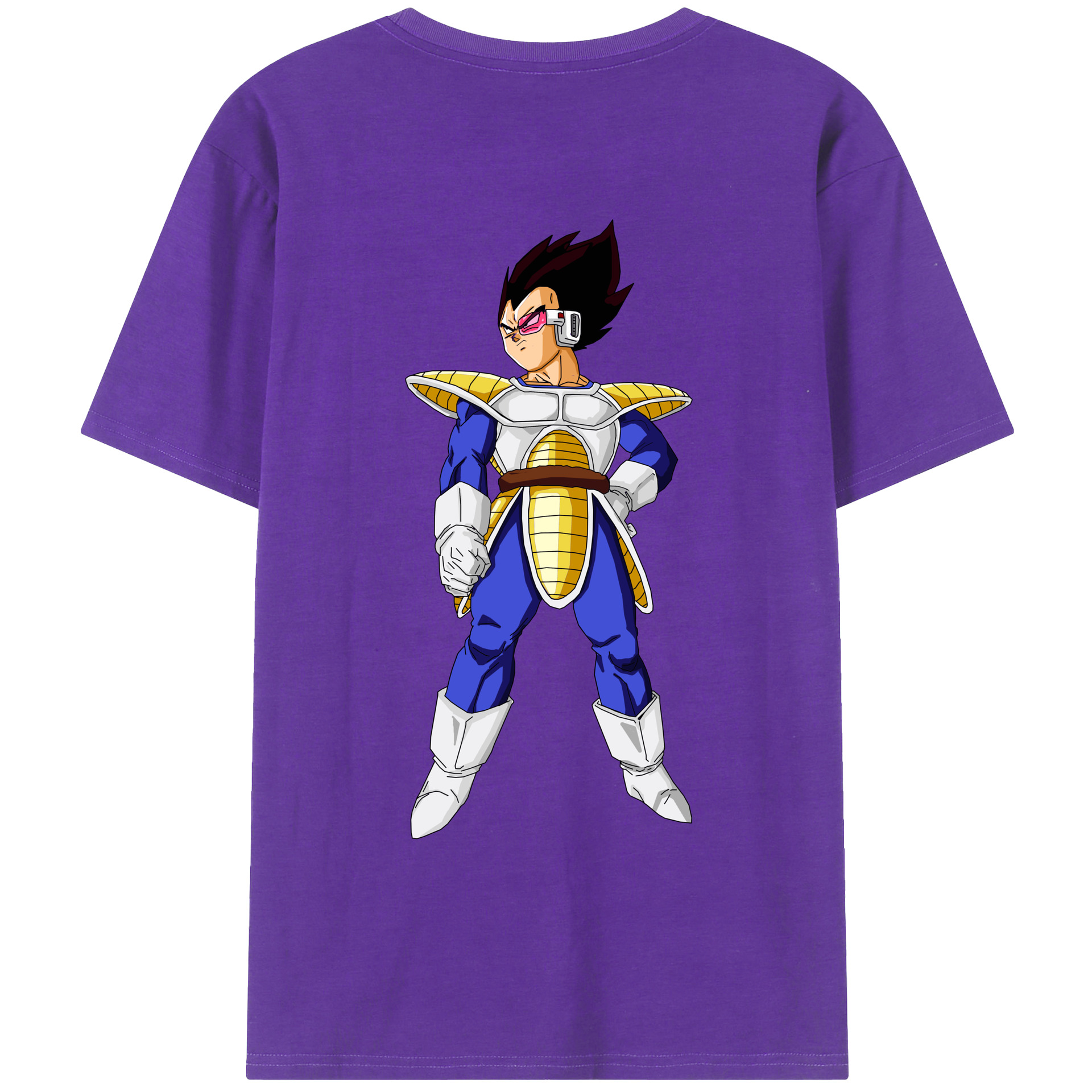 （画像用） ドラゴンボール ベジータ四世（Bejīta Yonsei）DRAGON BALL Vegeta IV 綿100％ メンズ半袖Tシャツ（バックプリント） 通気性