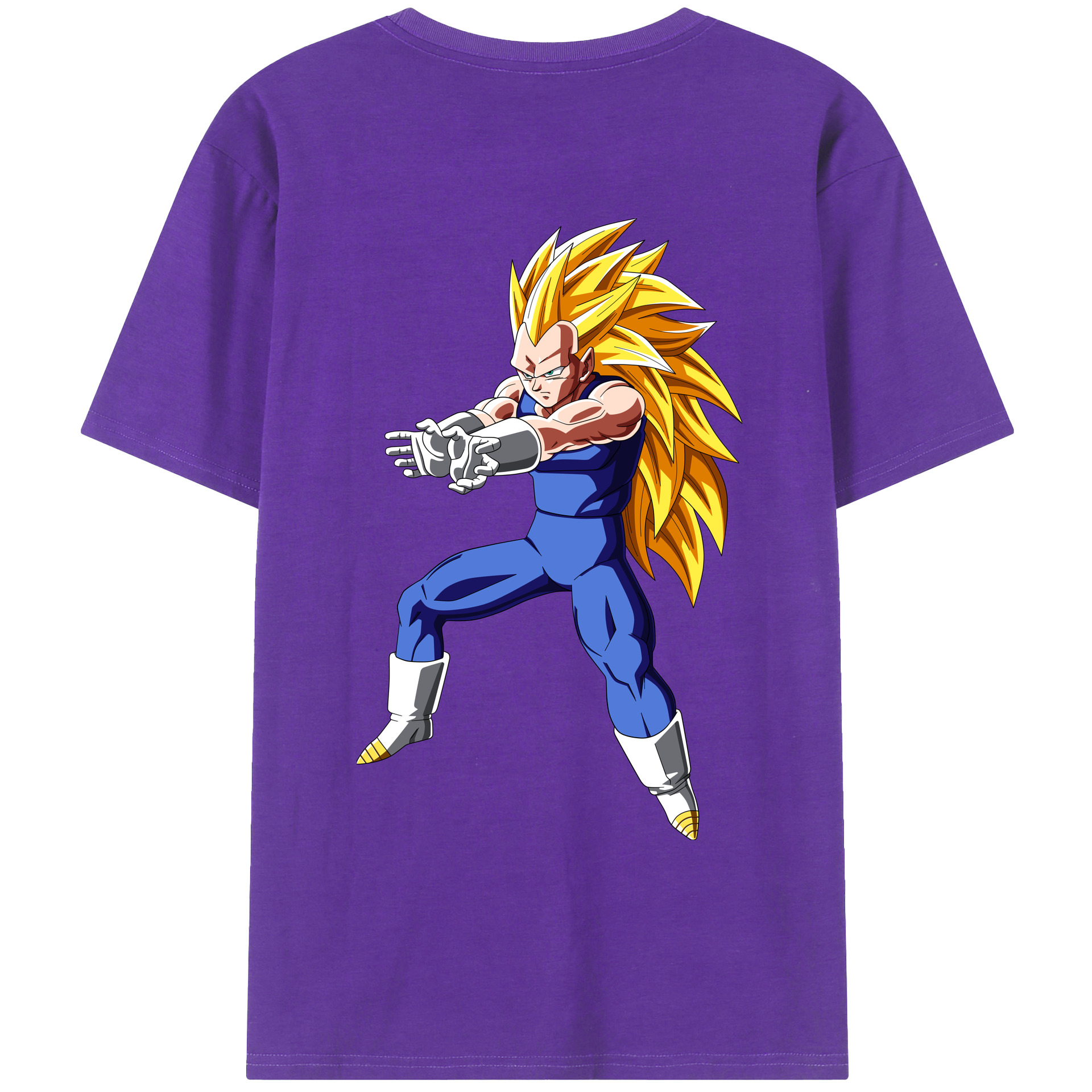 （画像用） ドラゴンボール ベジータ四世（Bejīta Yonsei）DRAGON BALL Vegeta IV 綿100％ メンズ半袖Tシャツ（バックプリント） 通気性