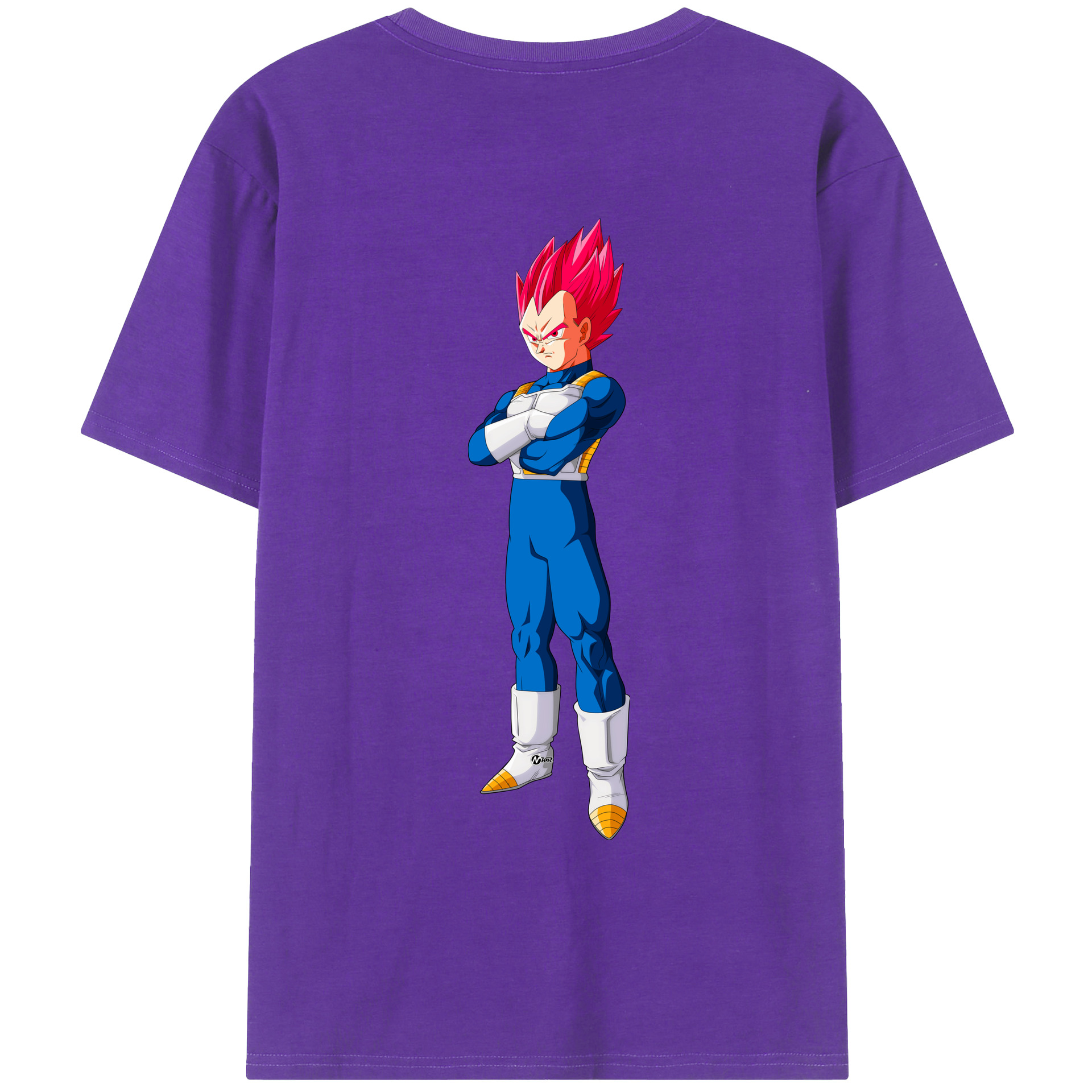 （画像用） ドラゴンボール ベジータ四世（Bejīta Yonsei）DRAGON BALL Vegeta IV 綿100％ メンズ半袖Tシャツ（バックプリント） 通気性