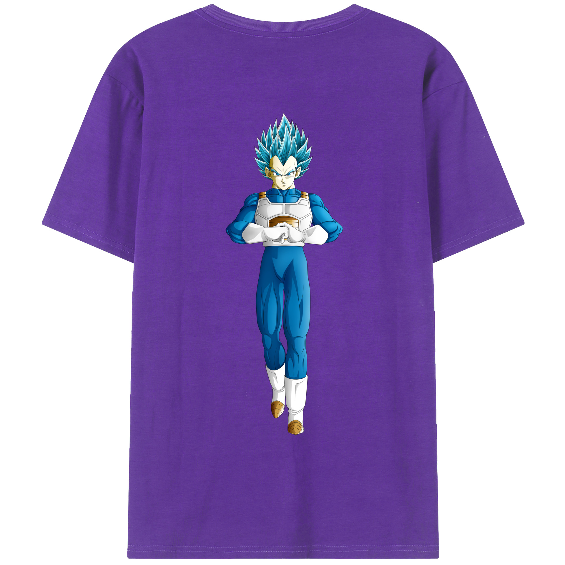 （画像用） ドラゴンボール ベジータ四世（Bejīta Yonsei）DRAGON BALL Vegeta IV 綿100％ メンズ半袖Tシャツ（バックプリント） 通気性