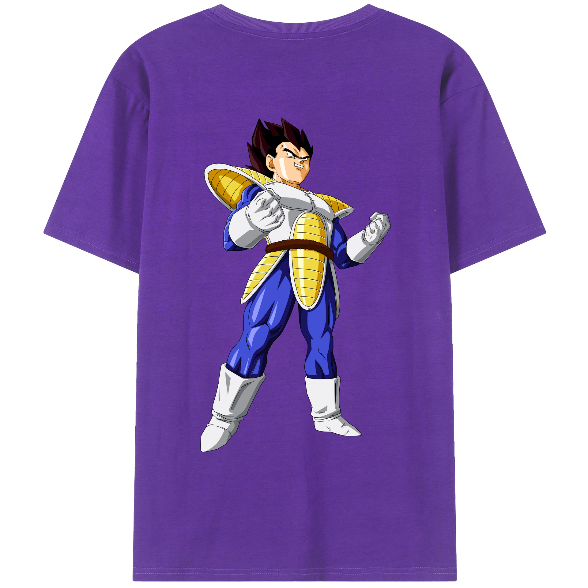（画像用） ドラゴンボール ベジータ四世（Bejīta Yonsei）DRAGON BALL Vegeta IV 綿100％ メンズ半袖Tシャツ（バックプリント） 通気性