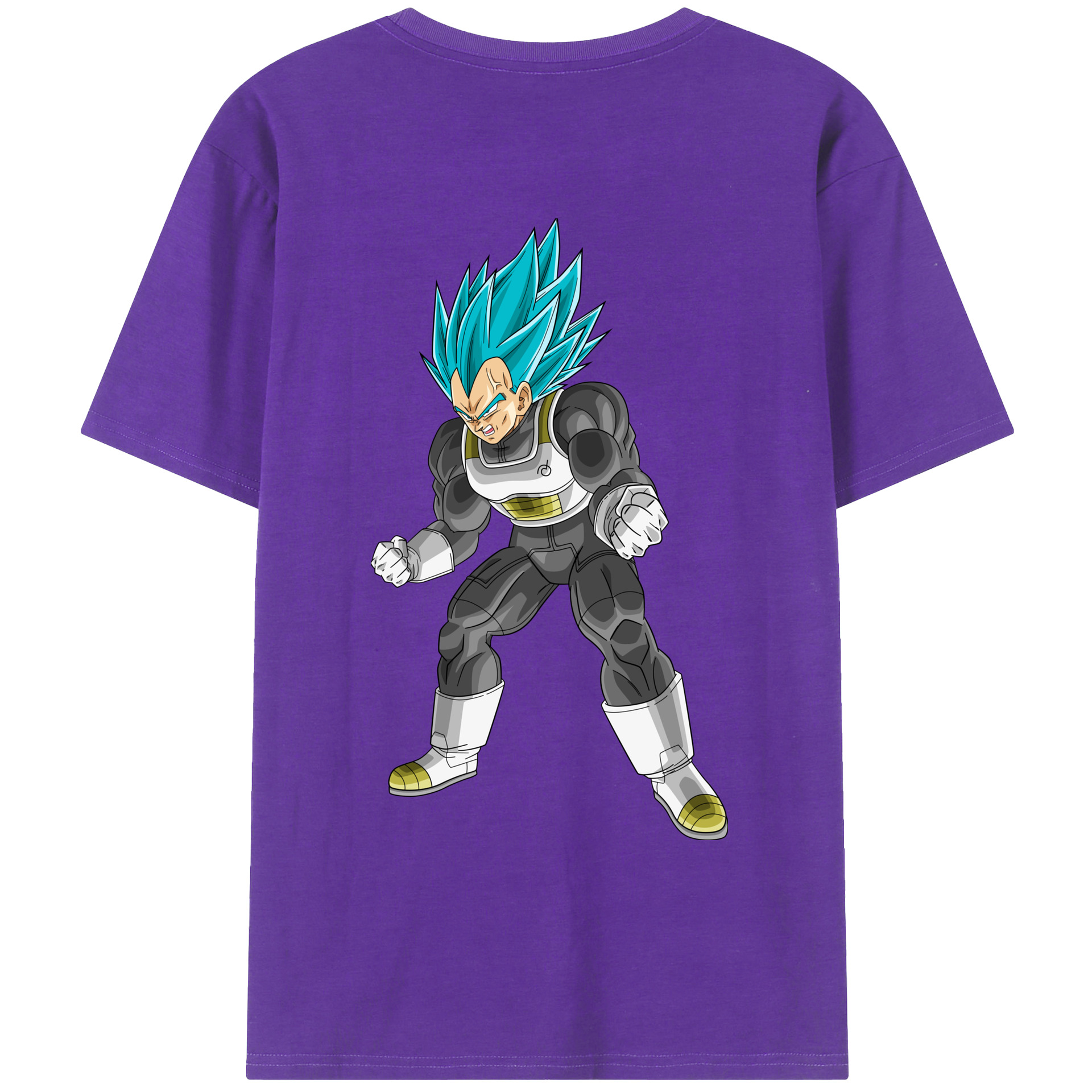 （画像用） ドラゴンボール ベジータ四世（Bejīta Yonsei）DRAGON BALL Vegeta IV 綿100％ メンズ半袖Tシャツ（バックプリント） 通気性