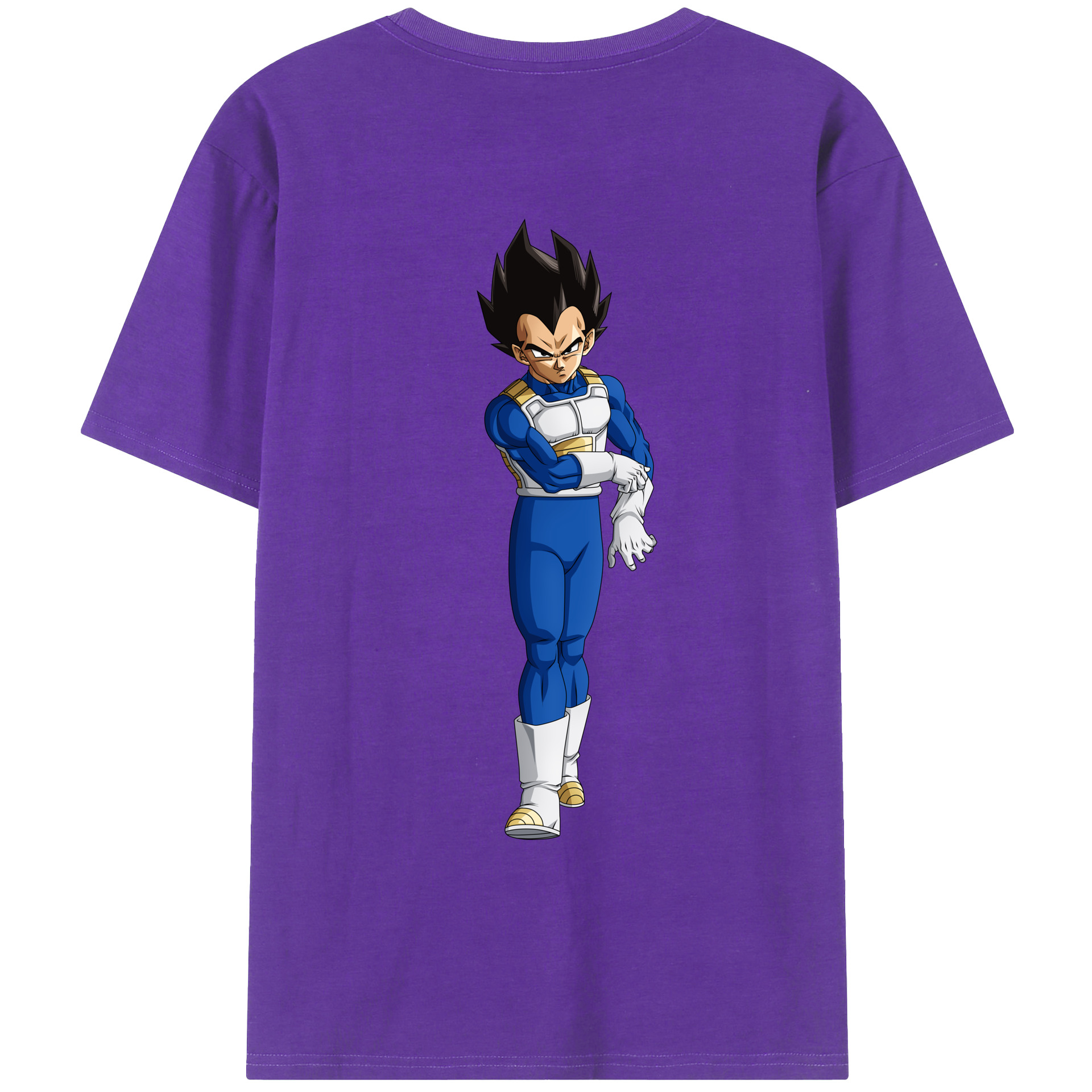 （画像用） ドラゴンボール ベジータ四世（Bejīta Yonsei）DRAGON BALL Vegeta IV 綿100％ メンズ半袖Tシャツ（バックプリント） 通気性