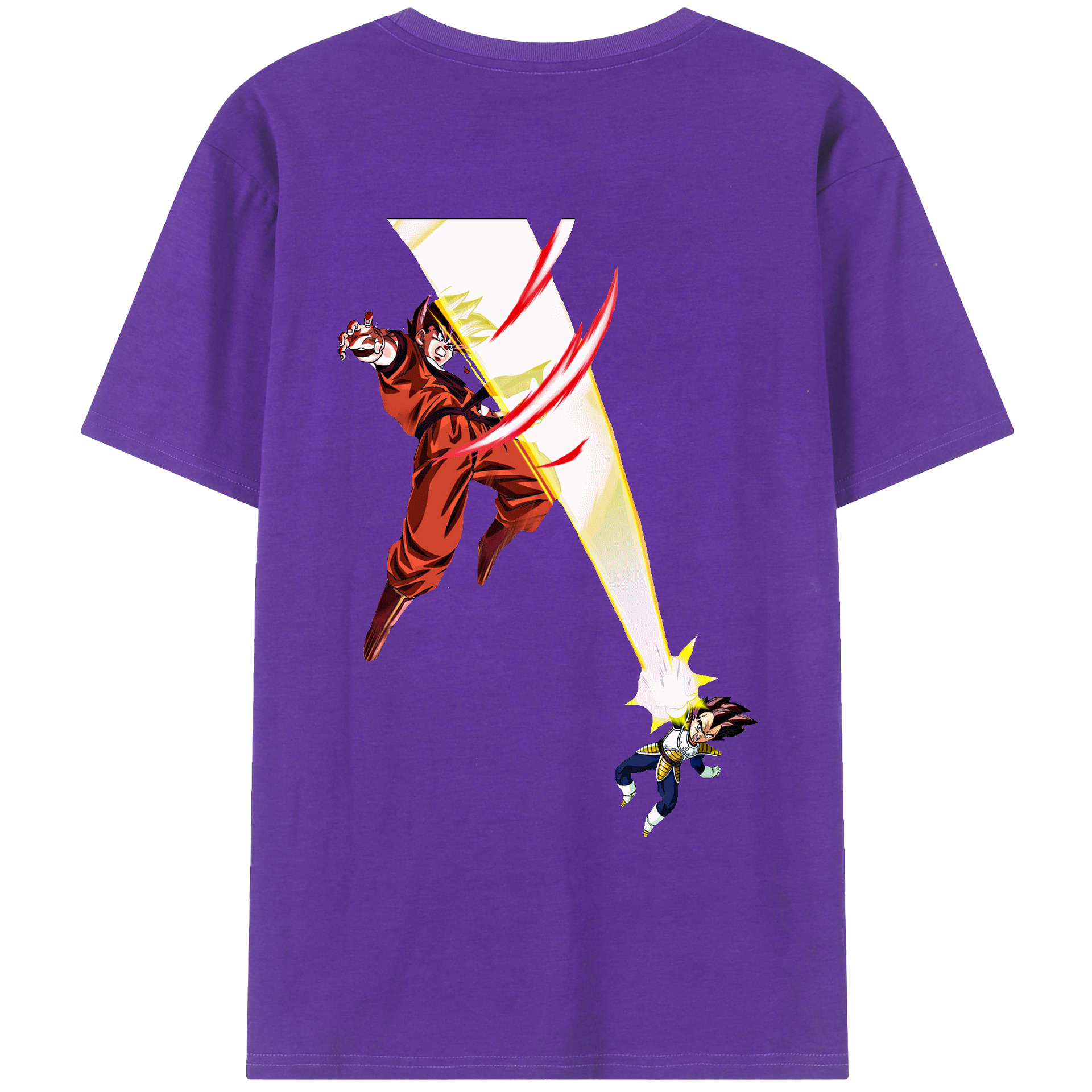 （画像用） ドラゴンボール ベジータ四世（Bejīta Yonsei）DRAGON BALL Vegeta IV 綿100％ メンズ半袖Tシャツ（バックプリント） 通気性
