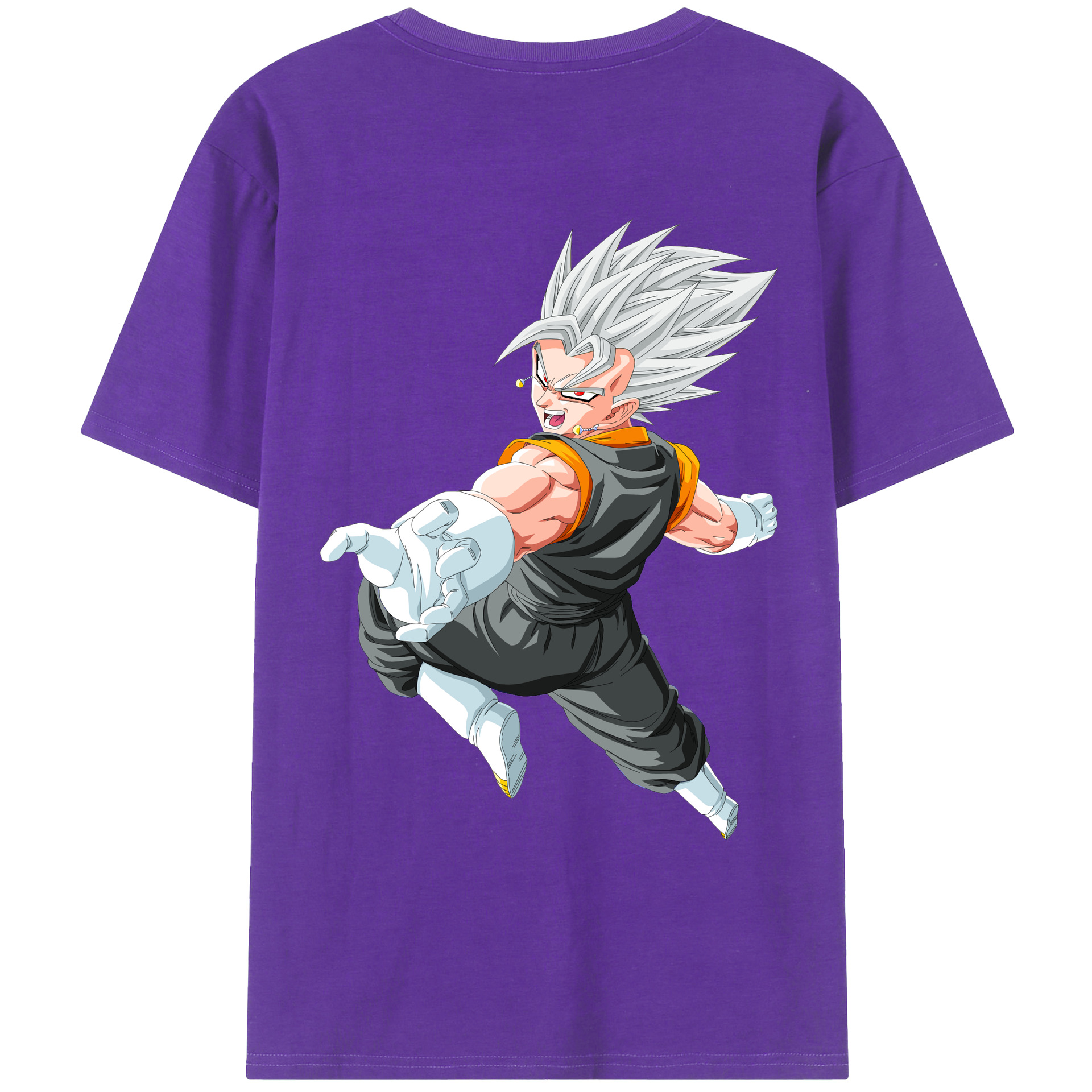 （画像用） ドラゴンボール ベジータ四世（Bejīta Yonsei）DRAGON BALL Vegeta IV 綿100％ メンズ半袖Tシャツ（バックプリント） 通気性