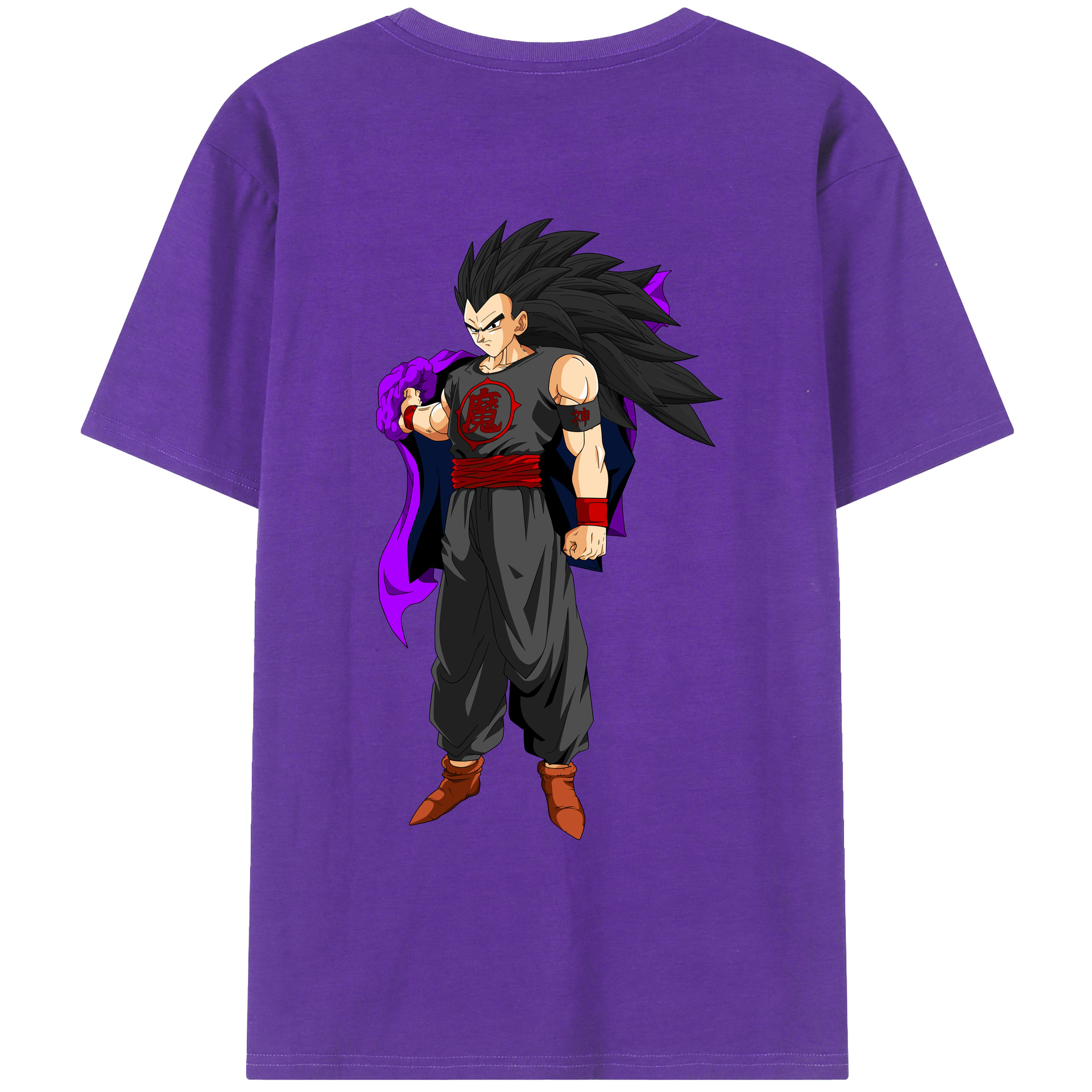 （画像用） ドラゴンボール ベジータ四世（Bejīta Yonsei）DRAGON BALL Vegeta IV 綿100％ メンズ半袖Tシャツ（バックプリント） 通気性