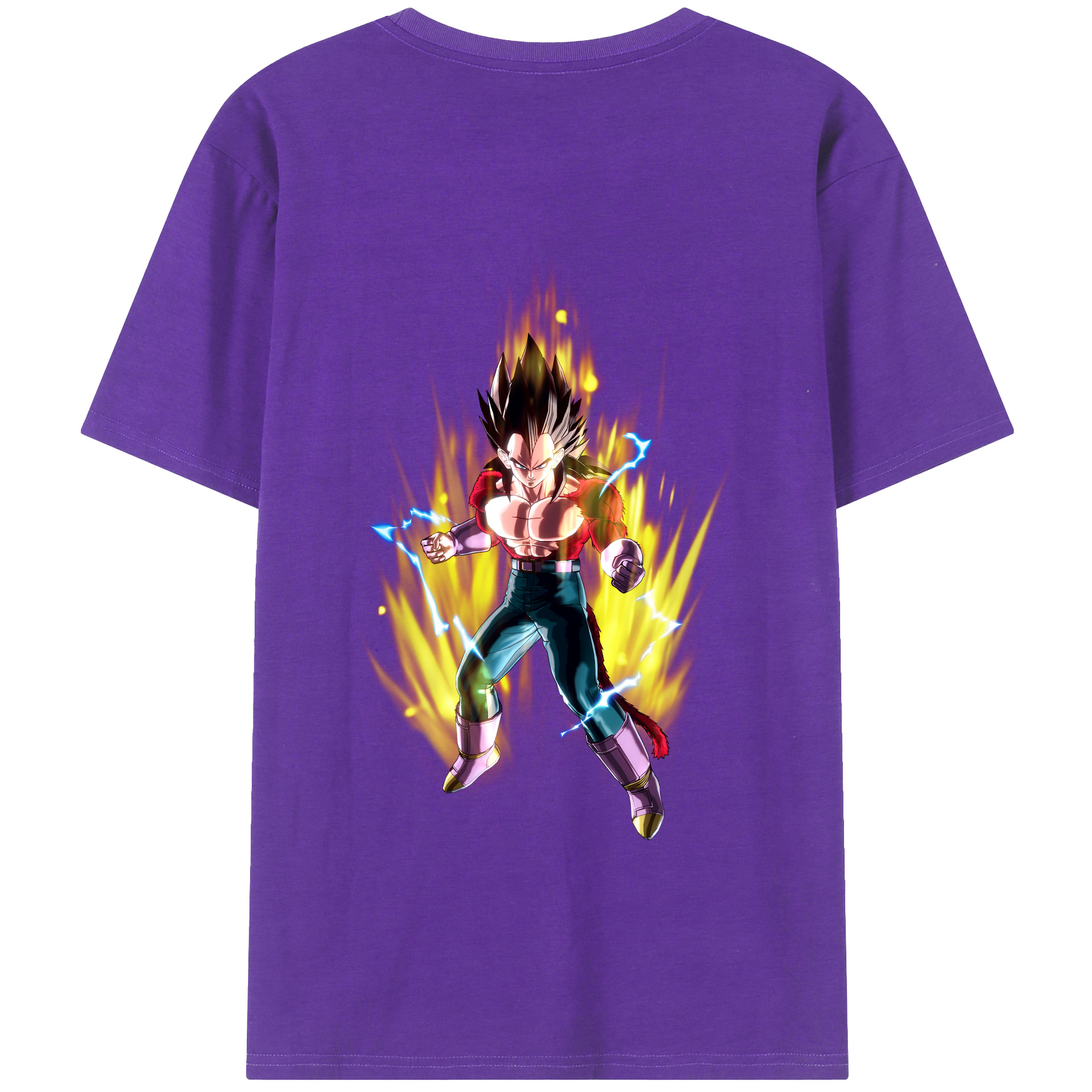 （画像用） ドラゴンボール ベジータ四世（Bejīta Yonsei）DRAGON BALL Vegeta IV 綿100％ メンズ半袖Tシャツ（バックプリント） 通気性