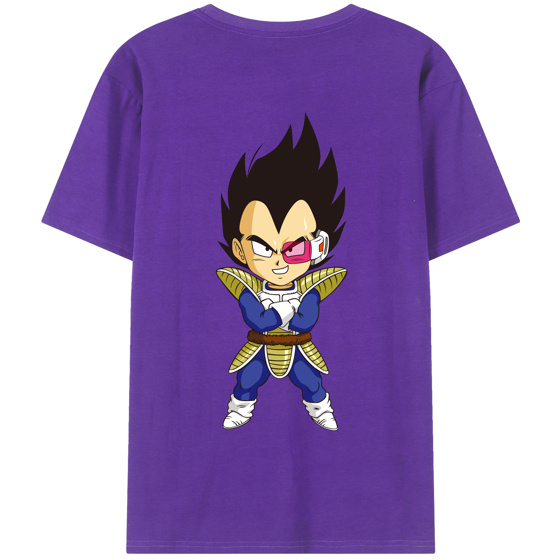 （画像用） ドラゴンボール ベジータ四世（Bejīta Yonsei）DRAGON BALL Vegeta IV 綿100％ メンズ半袖Tシャツ（バックプリント） 通気性