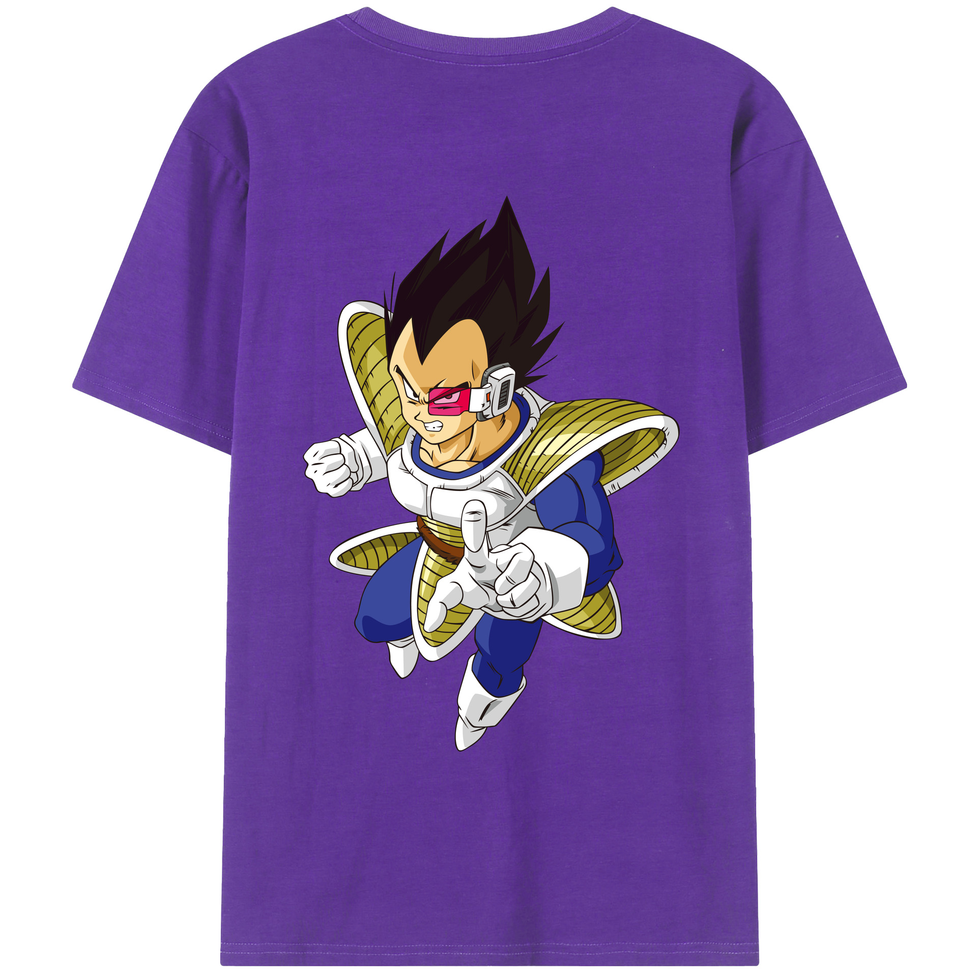 （画像用） ドラゴンボール ベジータ四世（Bejīta Yonsei）DRAGON BALL Vegeta IV 綿100％ メンズ半袖Tシャツ（バックプリント） 通気性