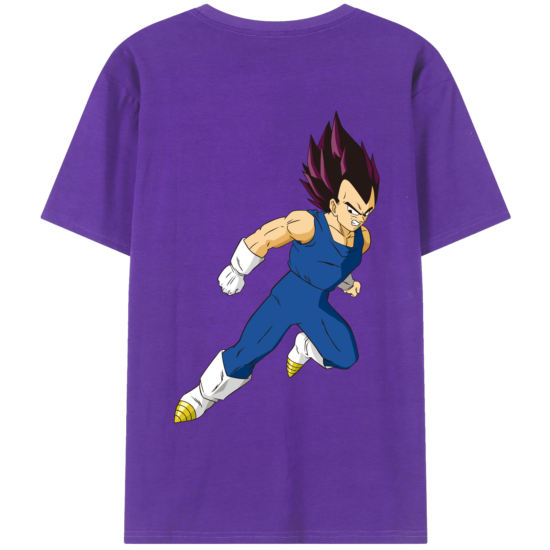 （画像用） ドラゴンボール ベジータ四世（Bejīta Yonsei）DRAGON BALL Vegeta IV 綿100％ メンズ半袖Tシャツ（バックプリント） 通気性