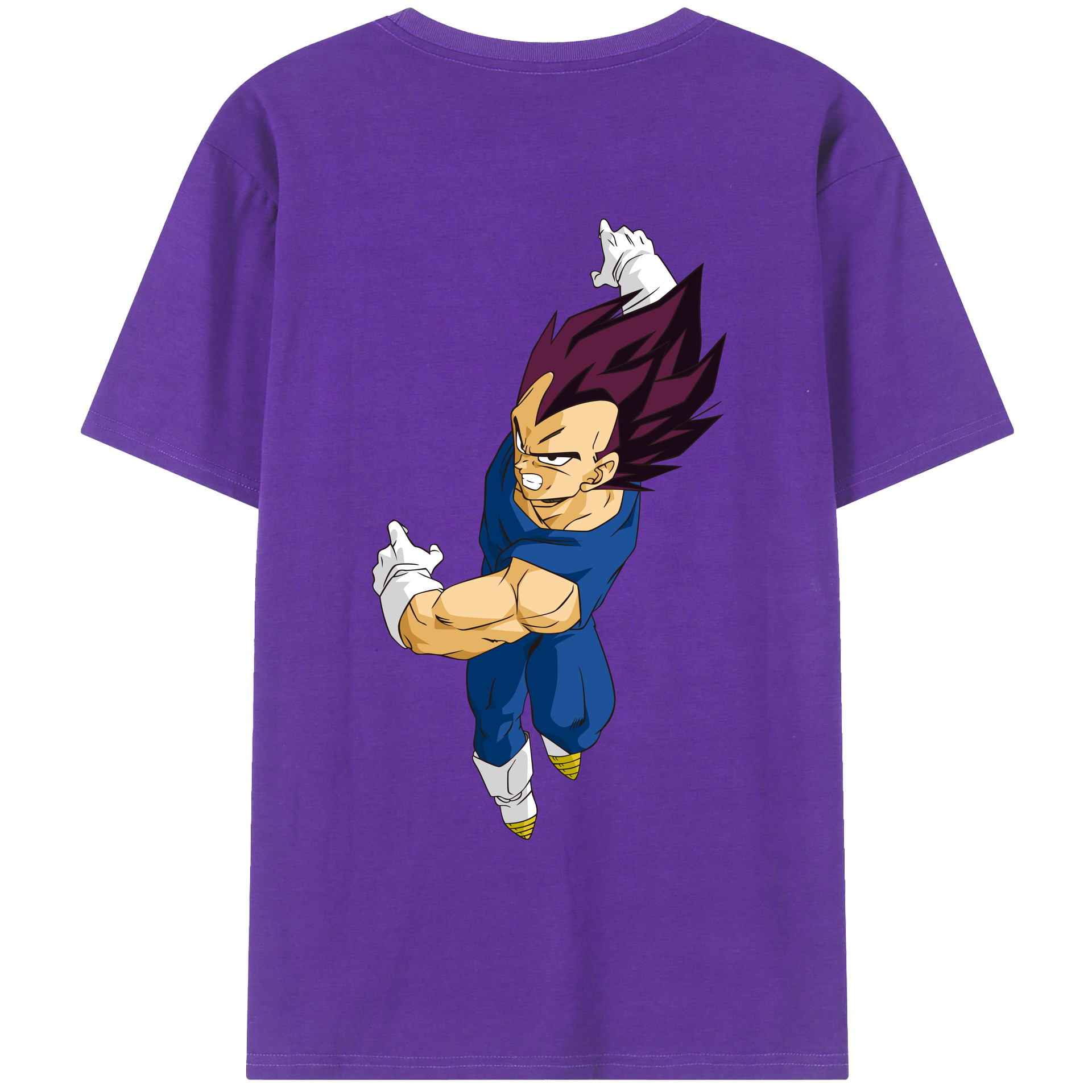 （画像用） ドラゴンボール ベジータ四世（Bejīta Yonsei）DRAGON BALL Vegeta IV 綿100％ メンズ半袖Tシャツ（バックプリント） 通気性