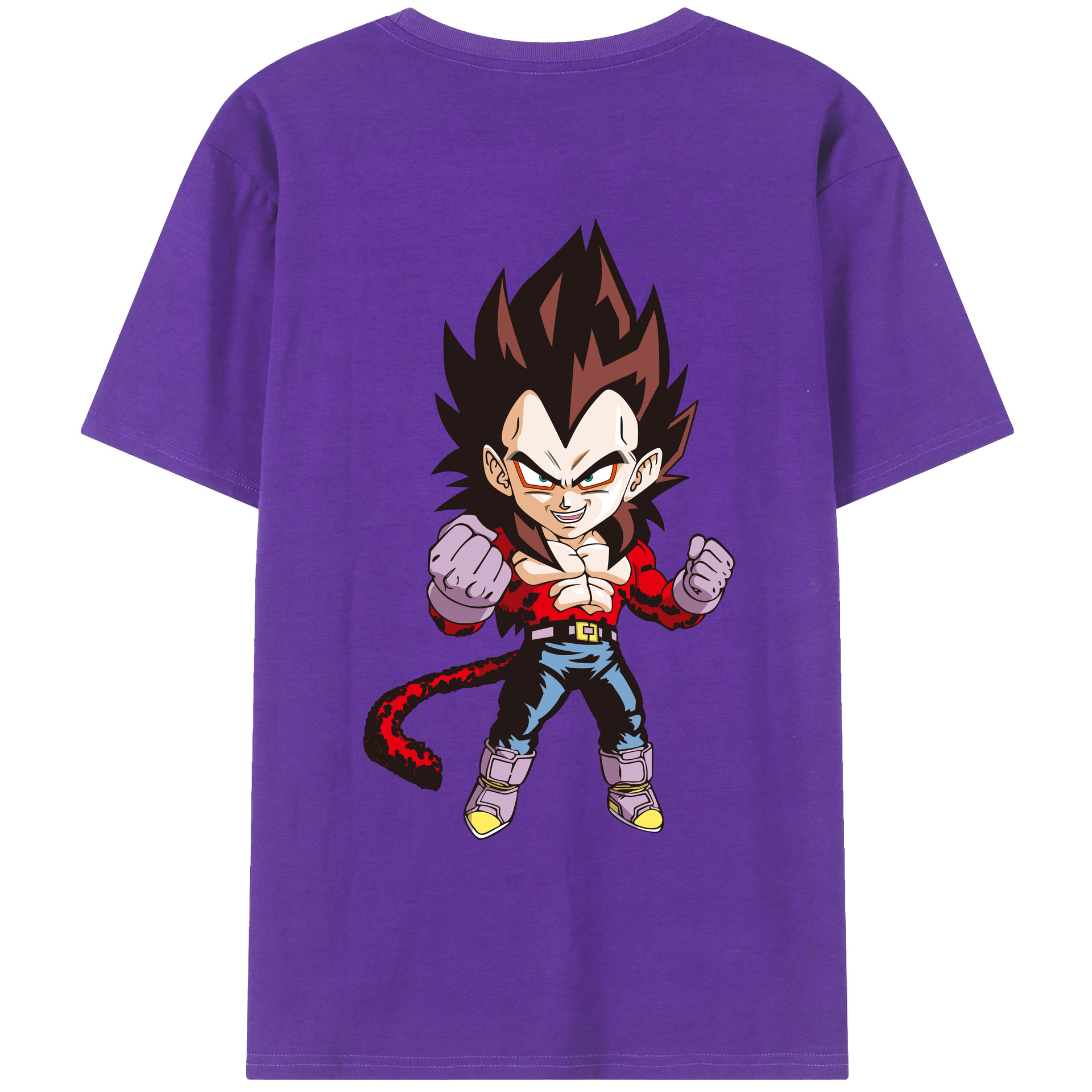 （画像用） ドラゴンボール ベジータ四世（Bejīta Yonsei）DRAGON BALL Vegeta IV 綿100％ メンズ半袖Tシャツ（バックプリント） 通気性