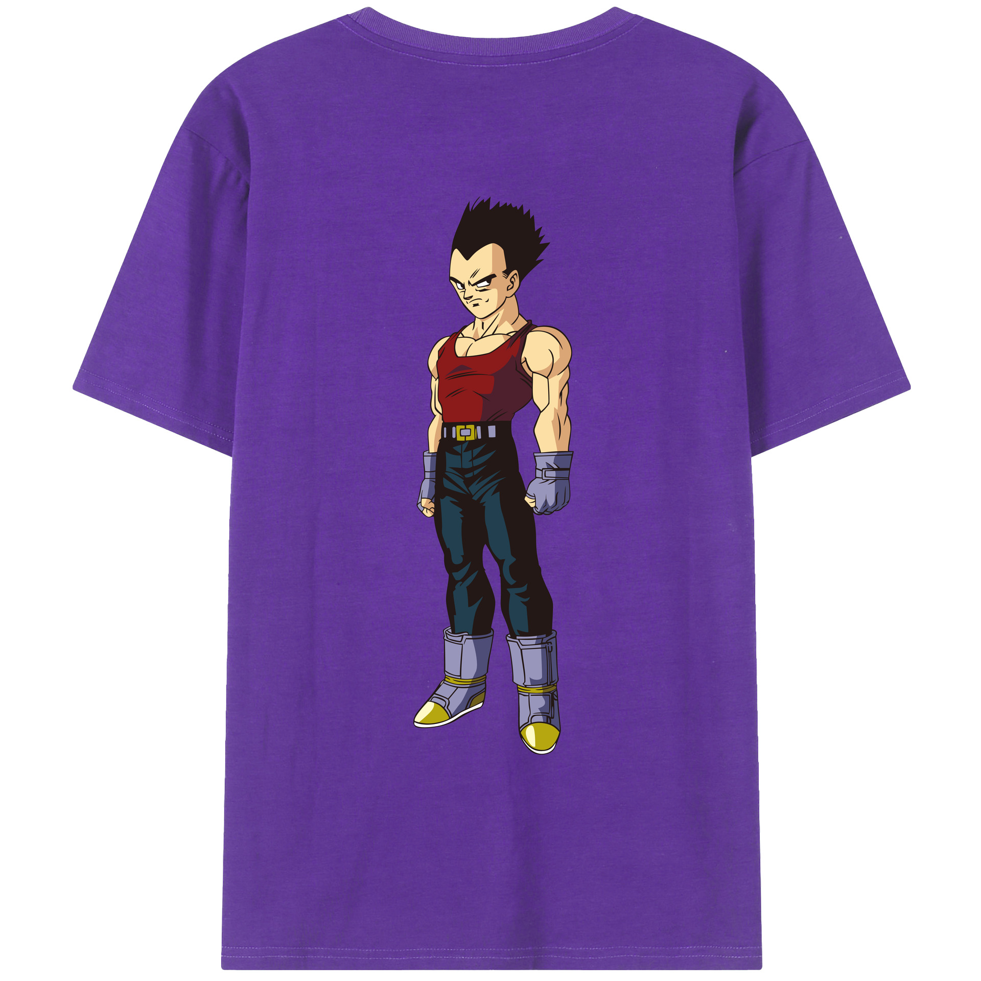 （画像用） ドラゴンボール ベジータ四世（Bejīta Yonsei）DRAGON BALL Vegeta IV 綿100％ メンズ半袖Tシャツ（バックプリント） 通気性