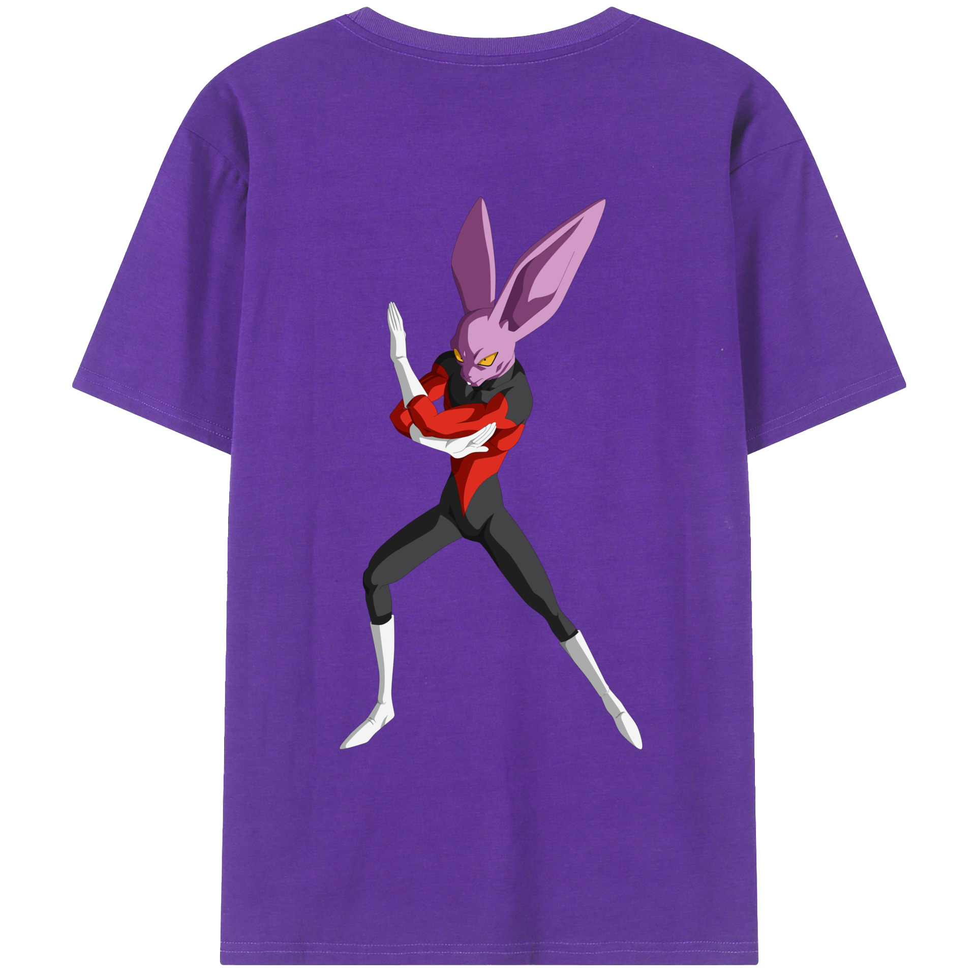 （画像用） ドラゴンボール ビルス 破壊神ビルス DRAGON BALL Beerus Birusu 綿100％ メンズ半袖Tシャツ（バックプリント） 通気性