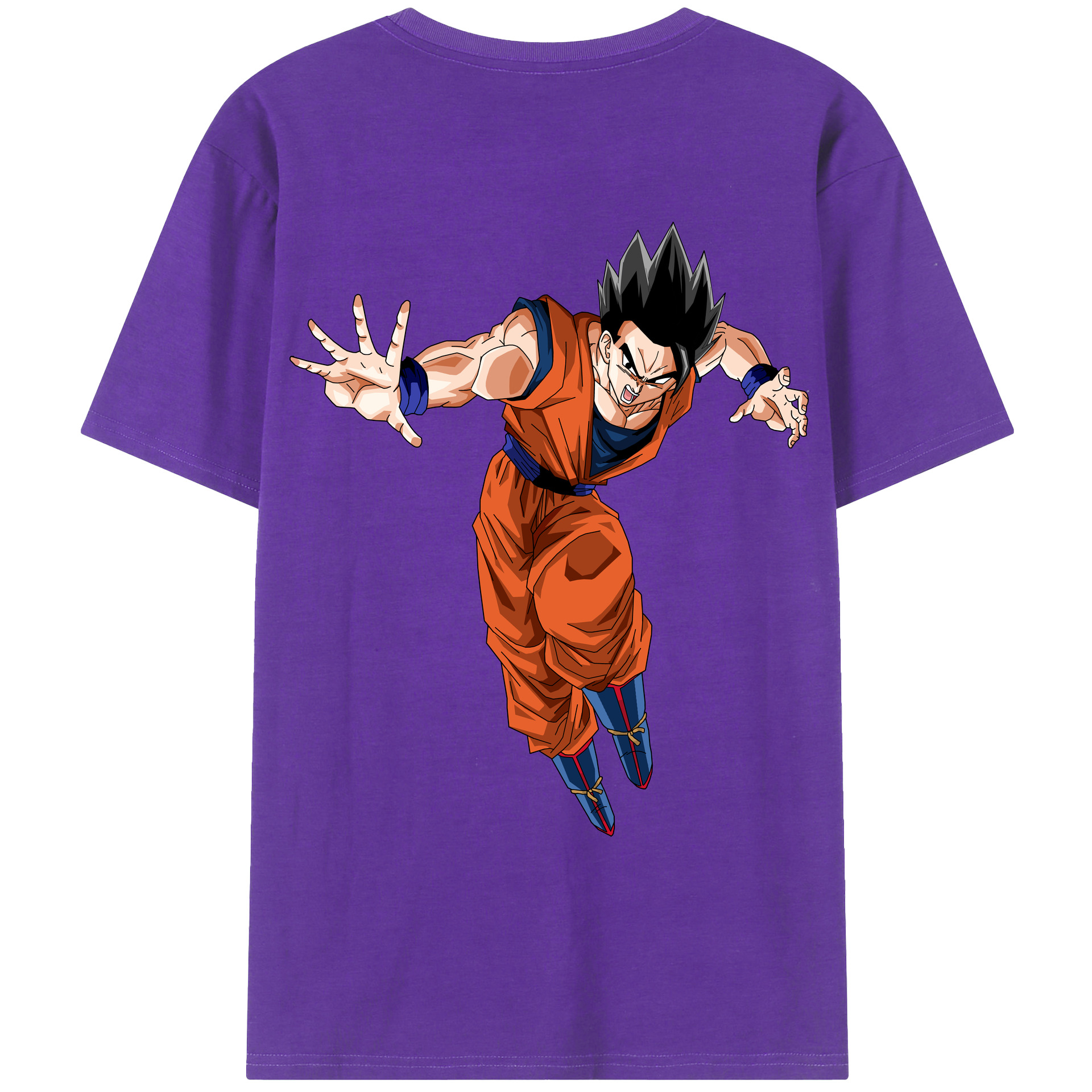 （画像用） ドラゴンボール 孫 悟飯（そんごはん）DRAGON BALL Son Gohan 綿100％ メンズ半袖Tシャツ（バックプリント） 通気性