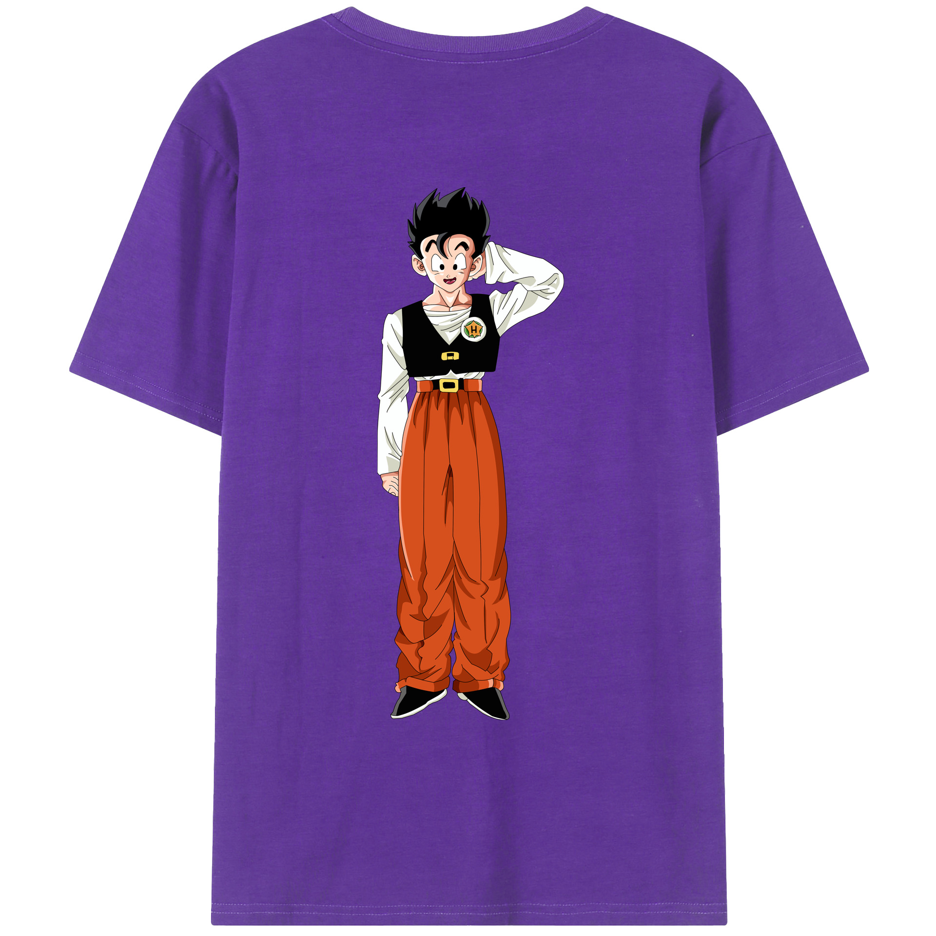 （画像用） ドラゴンボール 孫 悟飯（そんごはん）DRAGON BALL Son Gohan 綿100％ メンズ半袖Tシャツ（バックプリント） 通気性