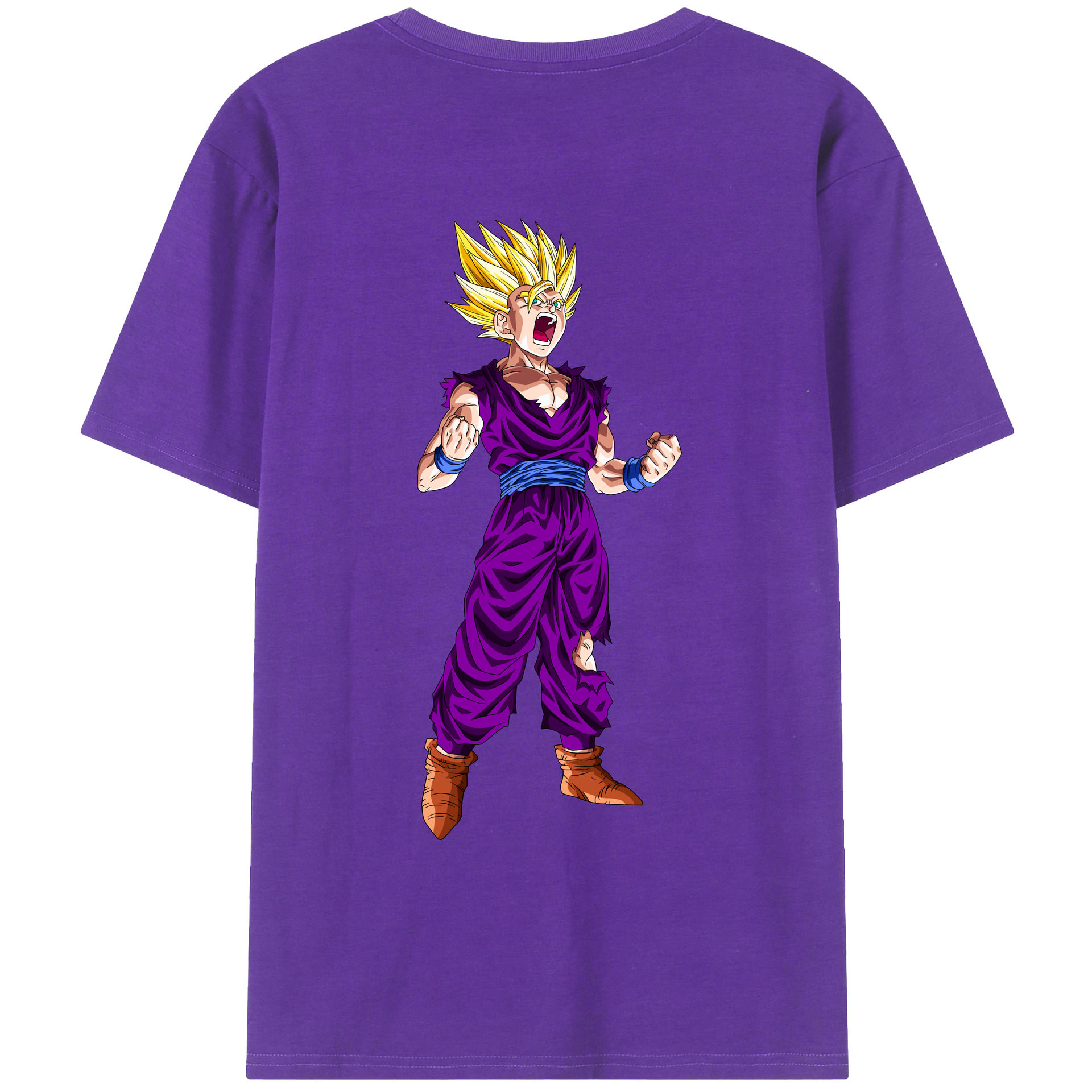 （画像用） ドラゴンボール 孫 悟飯（そんごはん）DRAGON BALL Son Gohan 綿100％ メンズ半袖Tシャツ（バックプリント） 通気性