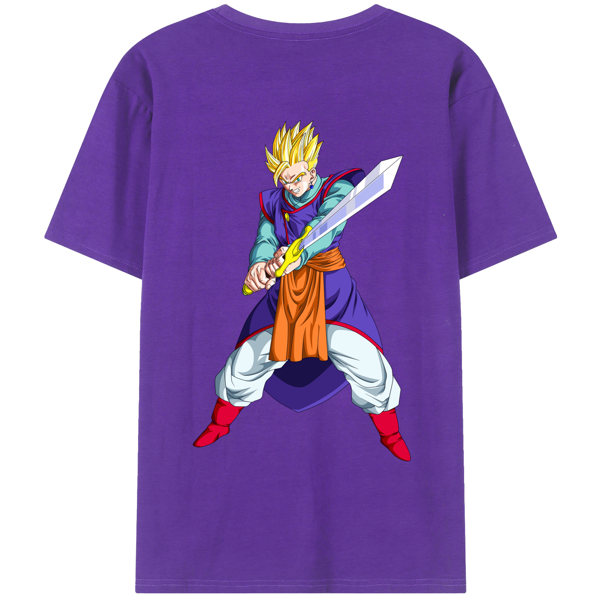 （画像用） ドラゴンボール 孫 悟飯（そんごはん）DRAGON BALL Son Gohan 綿100％ メンズ半袖Tシャツ（バックプリント） 通気性