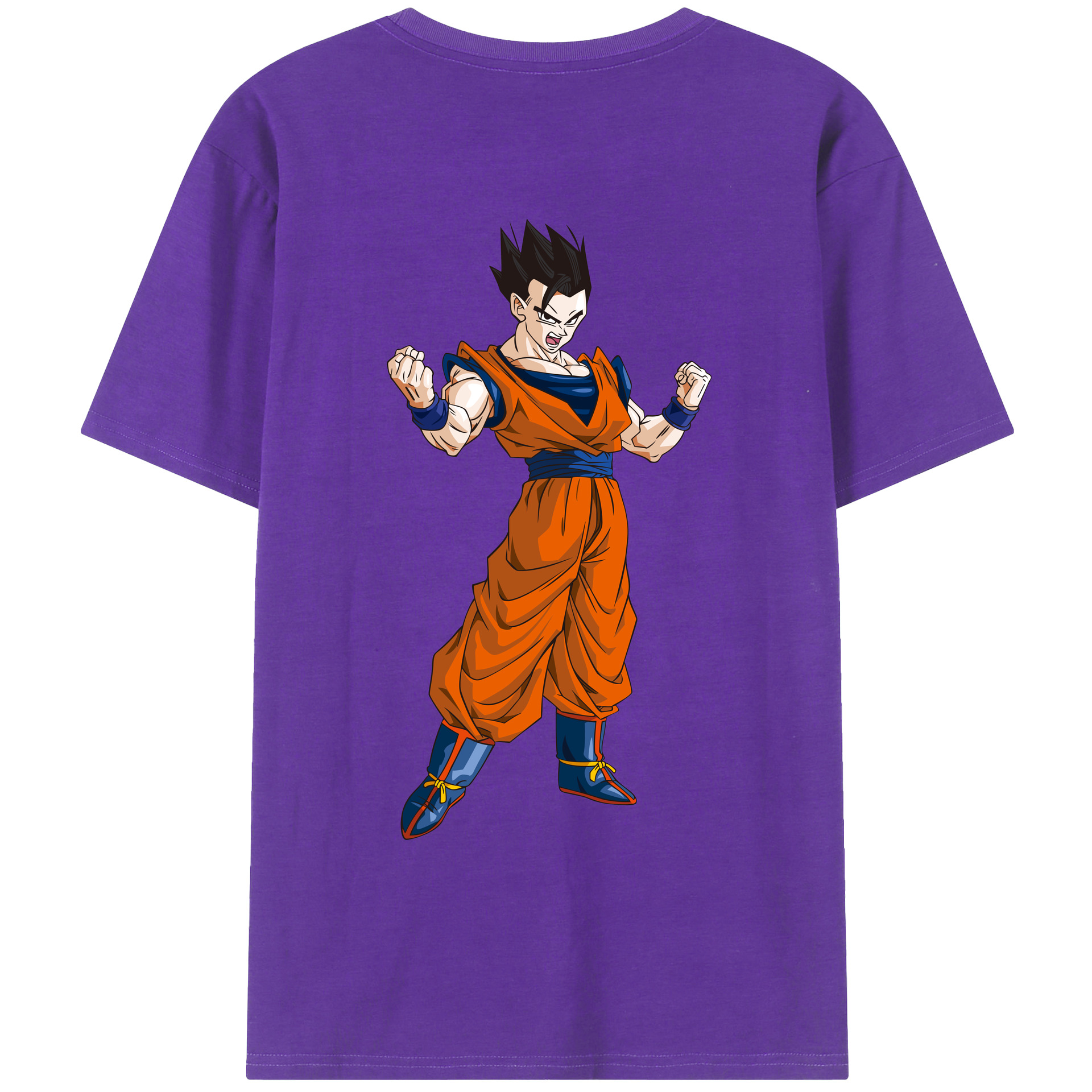 （画像用） ドラゴンボール 孫 悟飯（そんごはん）DRAGON BALL Son Gohan 綿100％ メンズ半袖Tシャツ（バックプリント） 通気性