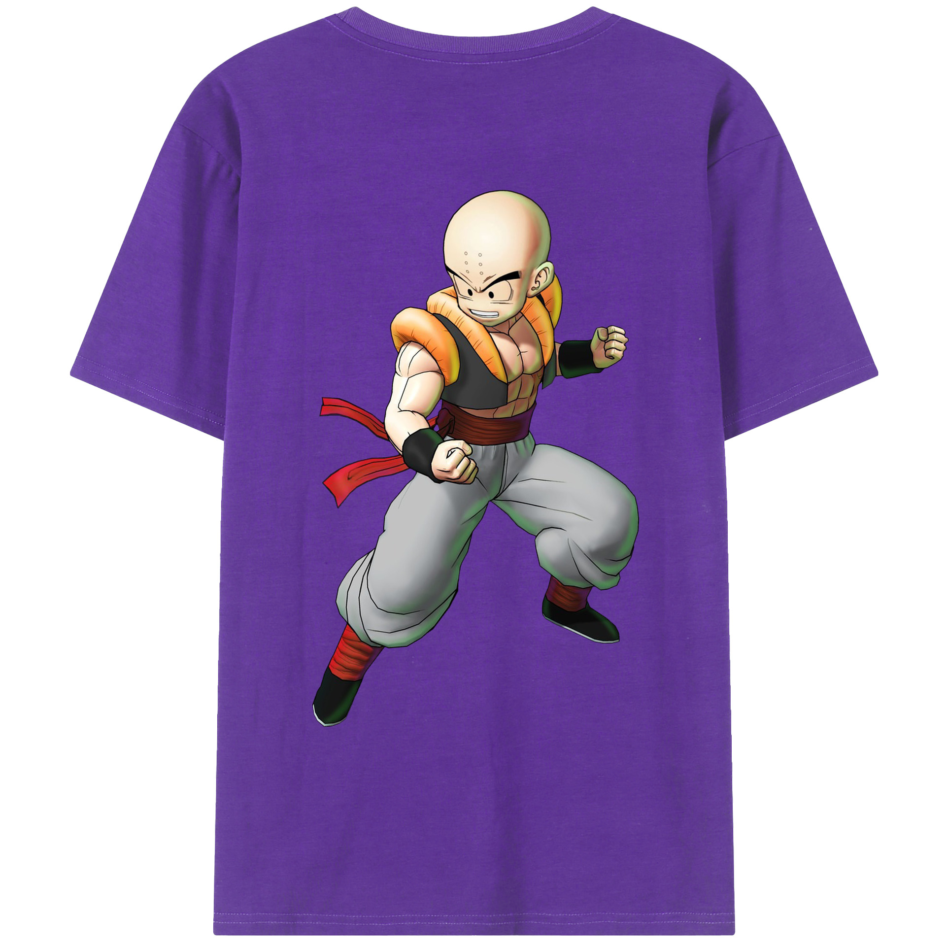 （画像用） ドラゴンボール クリリン DRAGON BALL krillin 綿100％ メンズ半袖Tシャツ（バックプリント） 通気性
