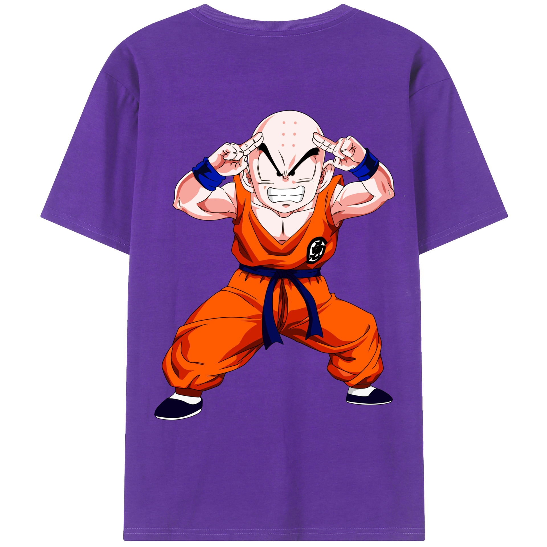 （画像用） ドラゴンボール クリリン DRAGON BALL krillin 綿100％ メンズ半袖Tシャツ（バックプリント） 通気性
