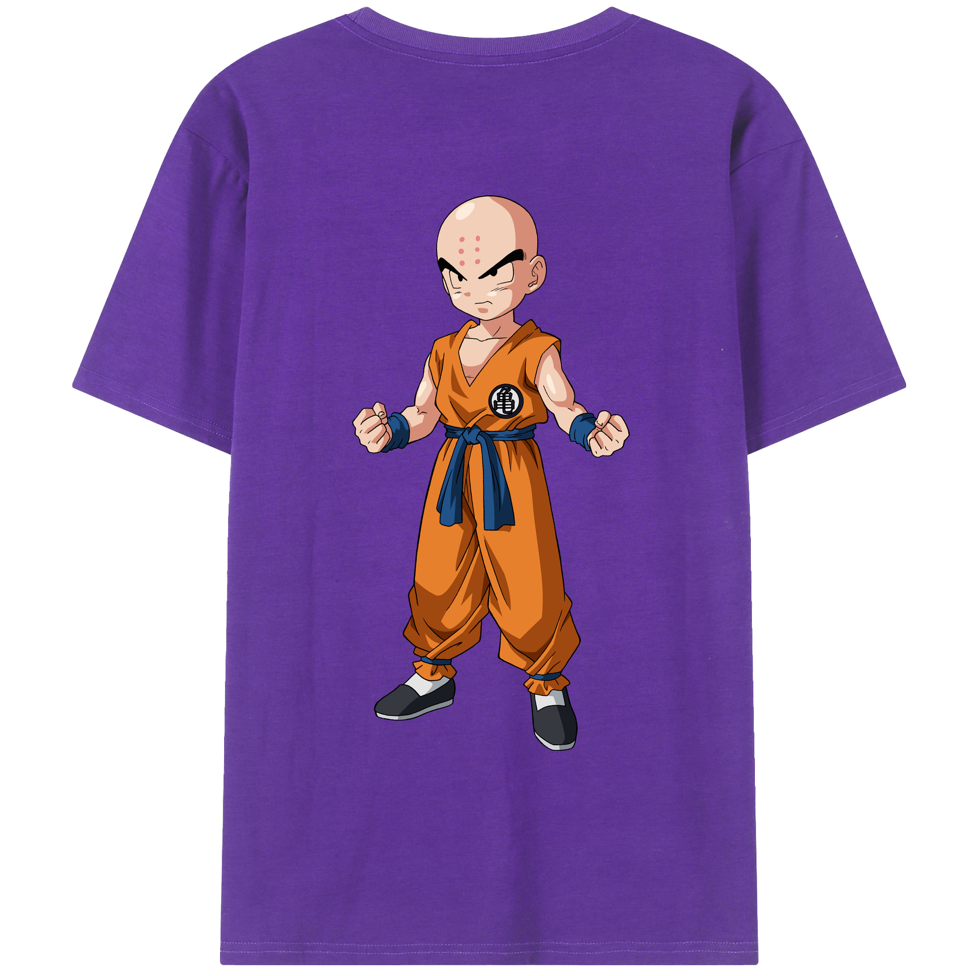 （画像用） ドラゴンボール クリリン DRAGON BALL krillin 綿100％ メンズ半袖Tシャツ（バックプリント） 通気性