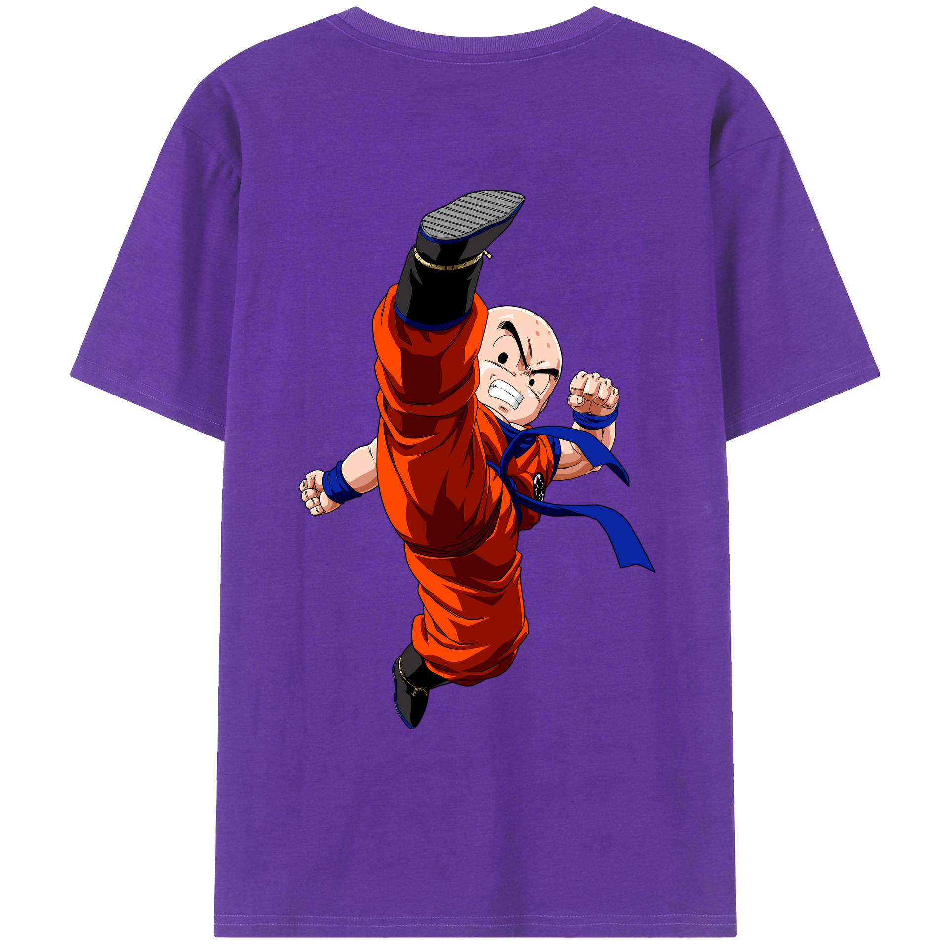 （画像用） ドラゴンボール クリリン DRAGON BALL krillin 綿100％ メンズ半袖Tシャツ（バックプリント） 通気性