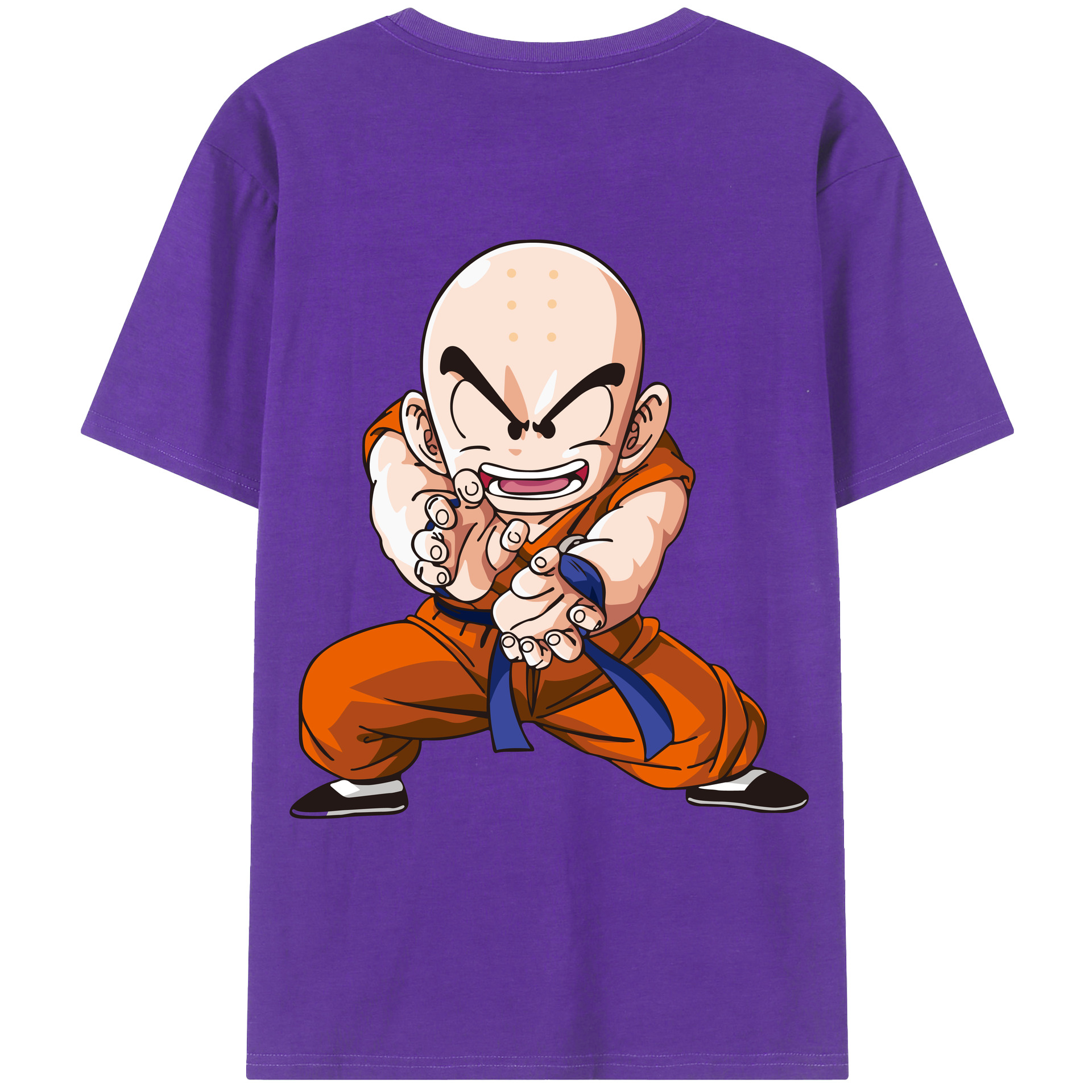 （画像用） ドラゴンボール クリリン DRAGON BALL krillin 綿100％ メンズ半袖Tシャツ（バックプリント） 通気性