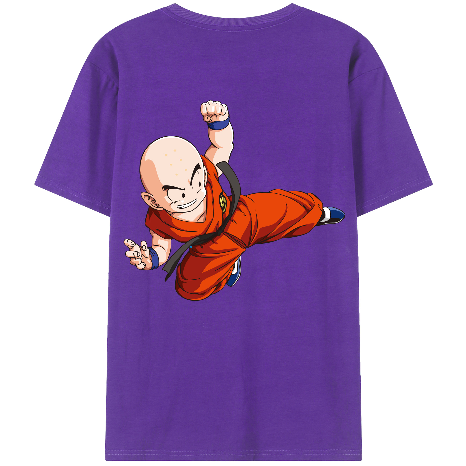（画像用） ドラゴンボール クリリン DRAGON BALL krillin 綿100％ メンズ半袖Tシャツ（バックプリント） 通気性