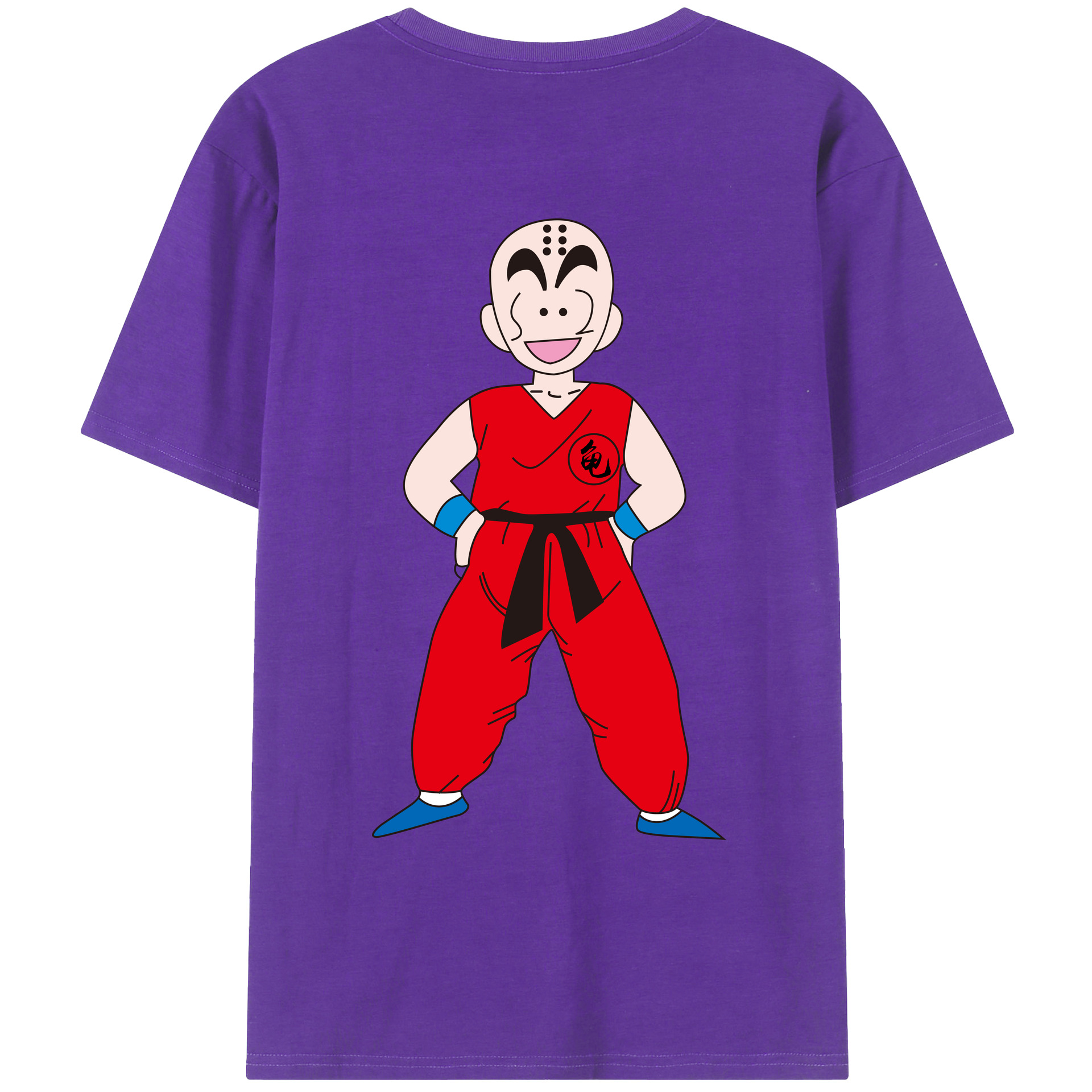（画像用） ドラゴンボール クリリン DRAGON BALL krillin 綿100％ メンズ半袖Tシャツ（バックプリント） 通気性