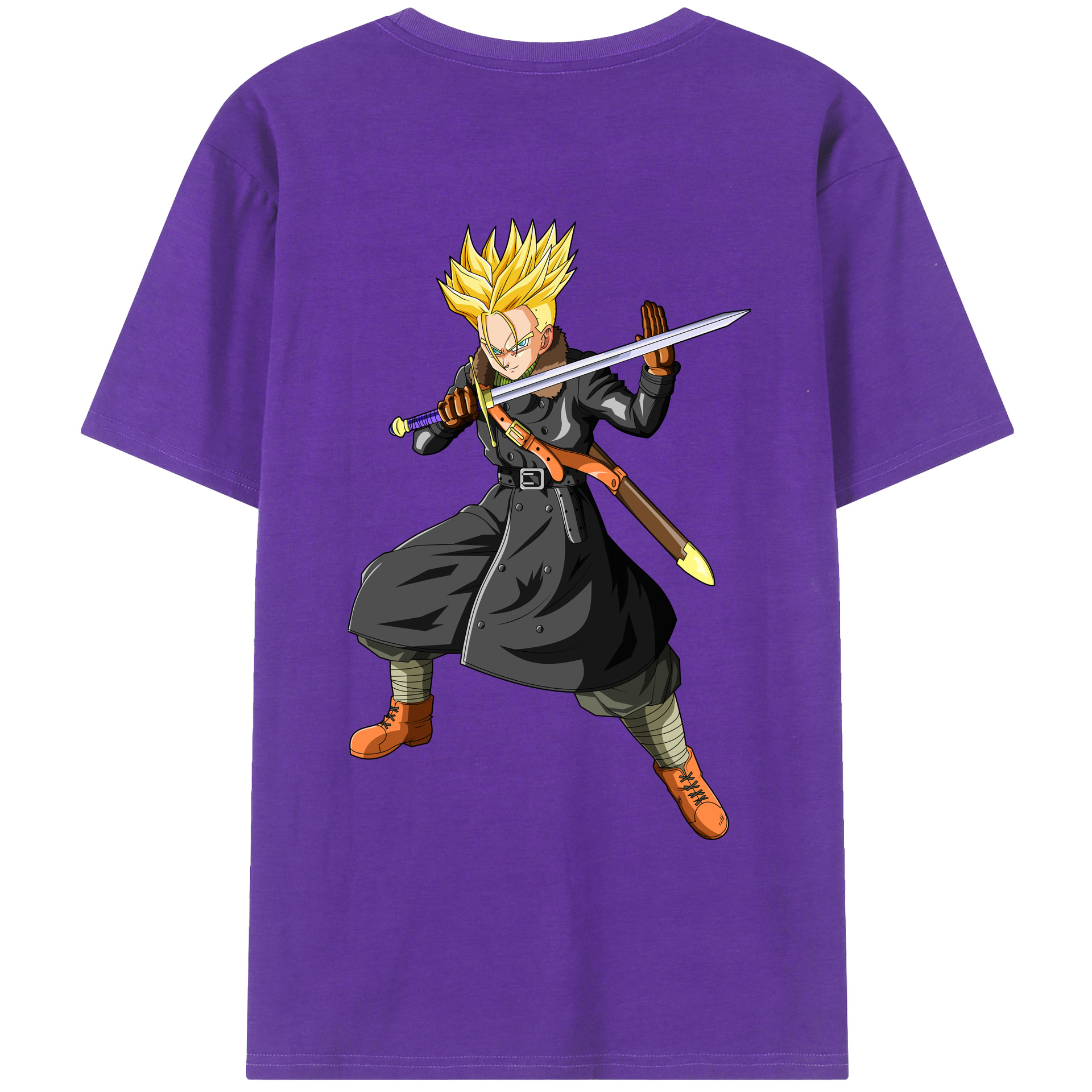（画像用） ドラゴンボール トランクス（Torankusu）DRAGON BALL Trunks 綿100％ メンズ半袖Tシャツ（バックプリント） 通気性