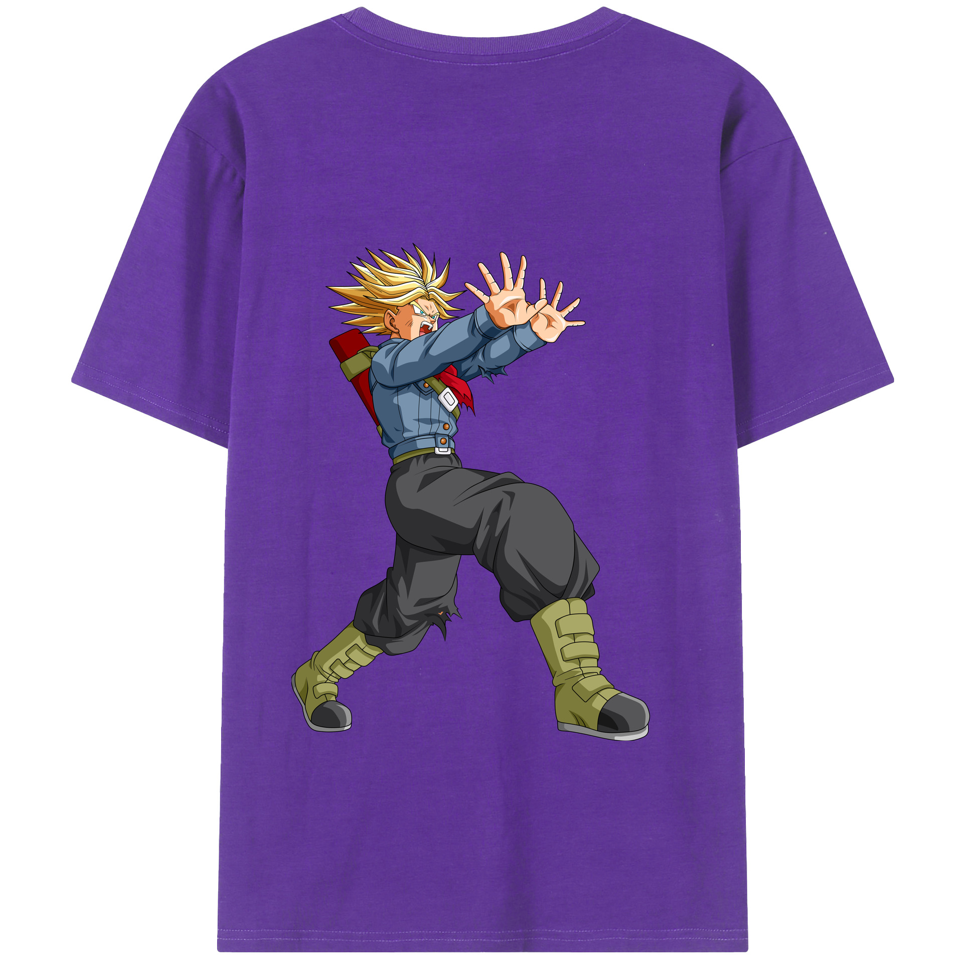 （画像用） ドラゴンボール トランクス（Torankusu）DRAGON BALL Trunks 綿100％ メンズ半袖Tシャツ（バックプリント） 通気性