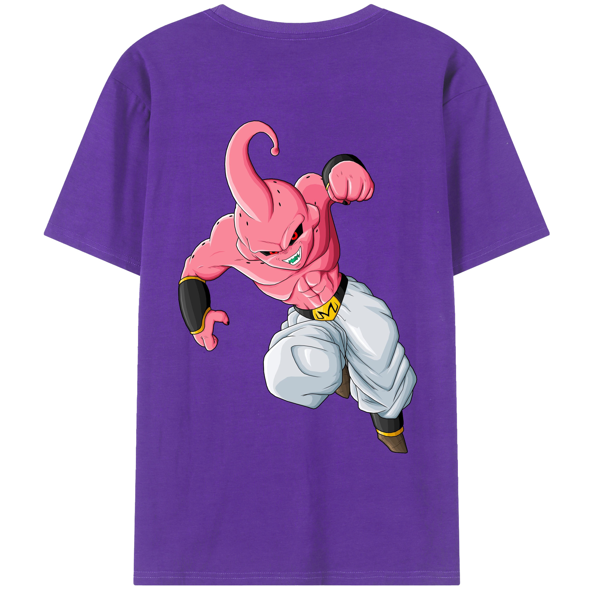 （画像用） ドラゴンボール 魔人ブウ DRAGON BALL Majin Buu 綿100％ メンズ半袖Tシャツ（バックプリント） 通気性