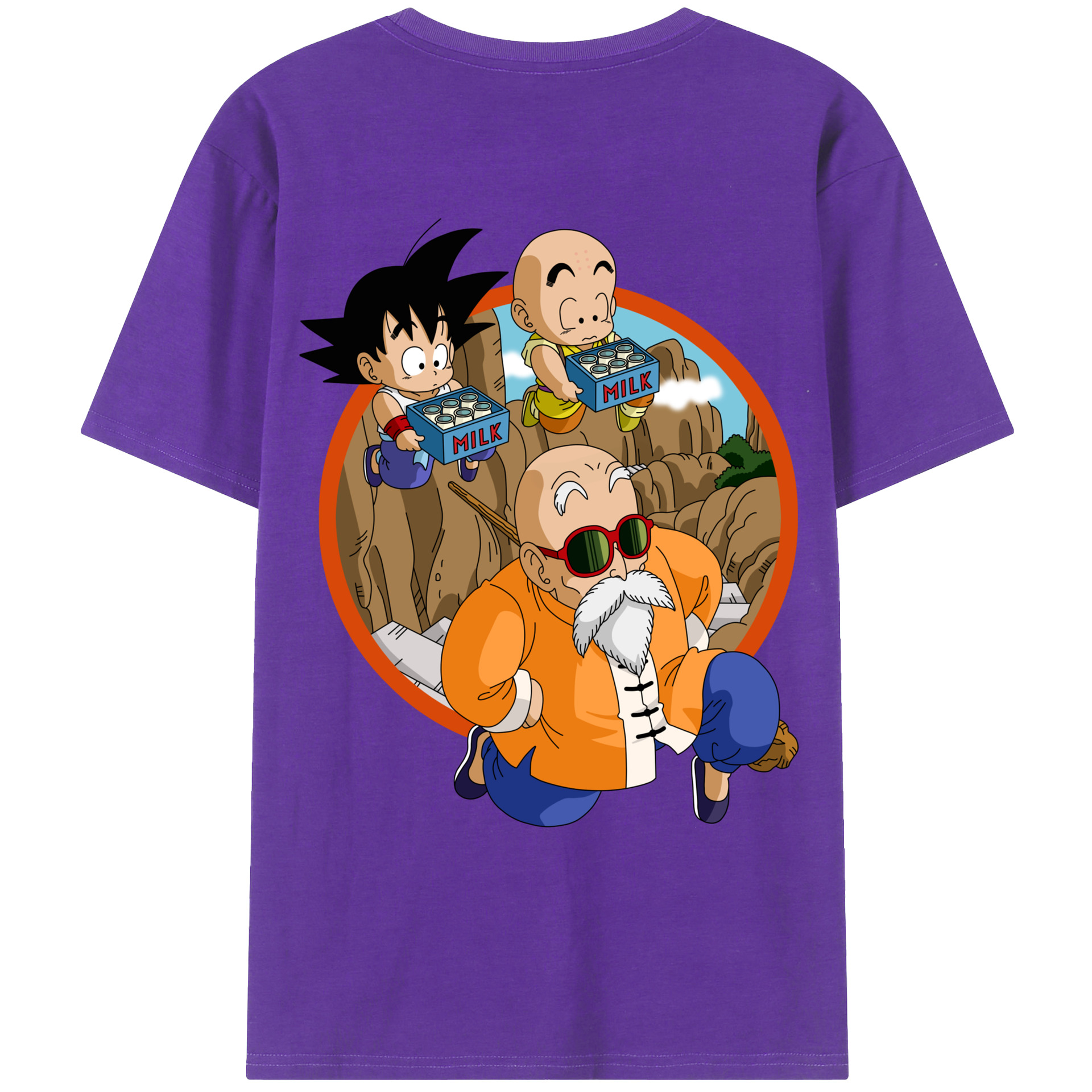 （画像用） ドラゴンボール 亀仙人（かめせんにん） DRAGON BALL Master Roshi Kame Sennin 綿100％ メンズ半袖Tシャツ（バックプリント） 通気性
