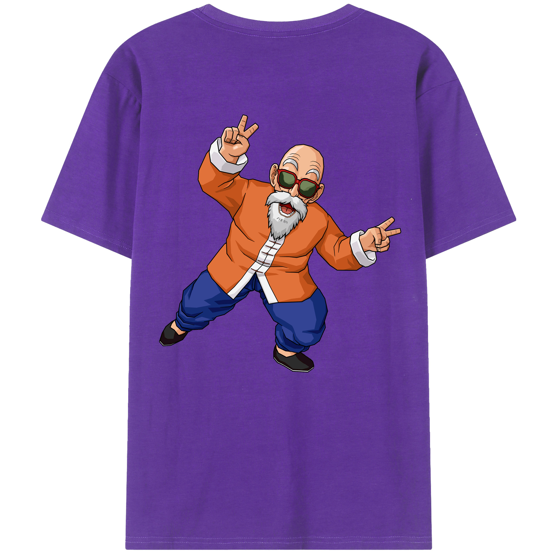 （画像用） ドラゴンボール 亀仙人（かめせんにん） DRAGON BALL Master Roshi Kame Sennin 綿100％ メンズ半袖Tシャツ（バックプリント） 通気性
