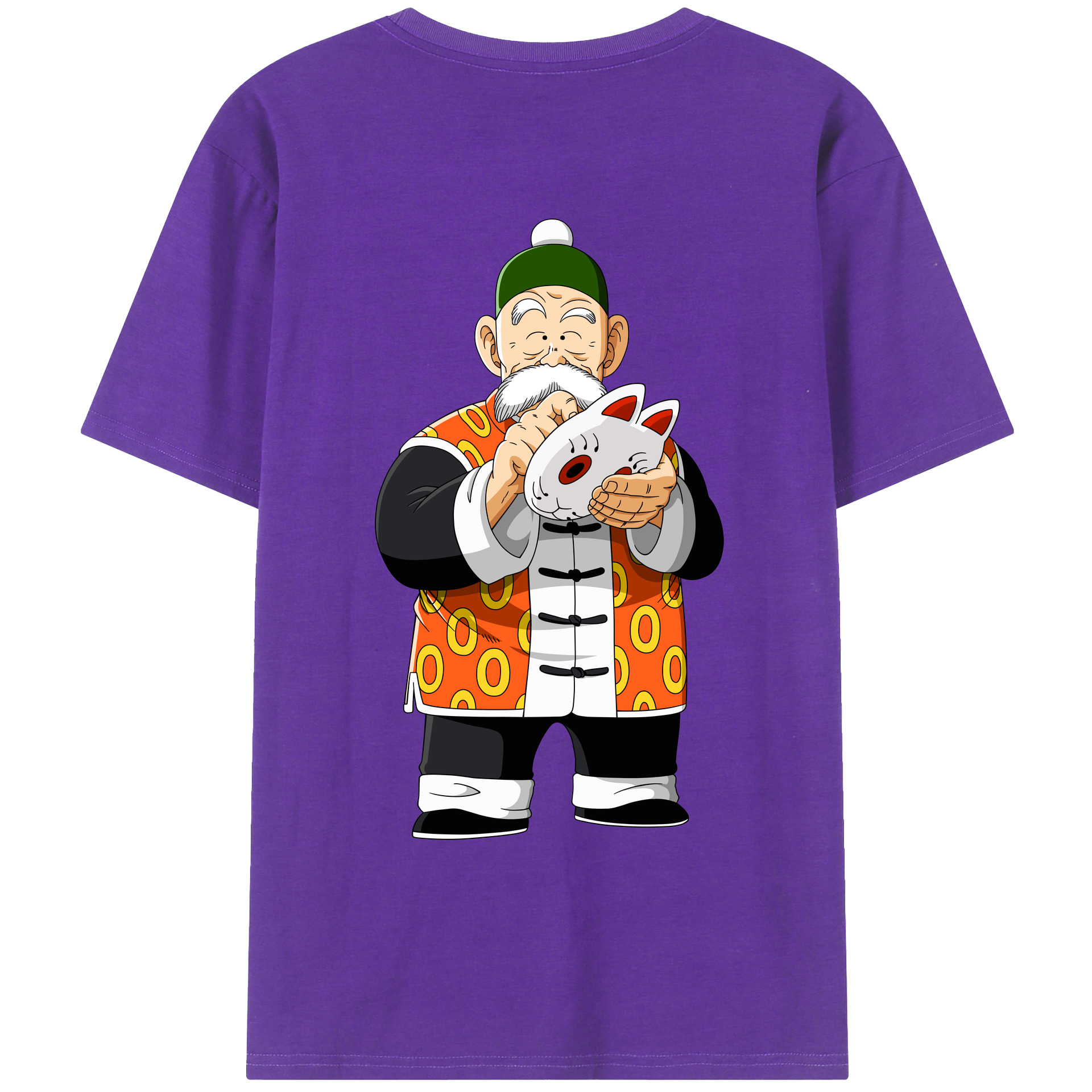 （画像用） ドラゴンボール 亀仙人（かめせんにん） DRAGON BALL Master Roshi Kame Sennin 綿100％ メンズ半袖Tシャツ（バックプリント） 通気性