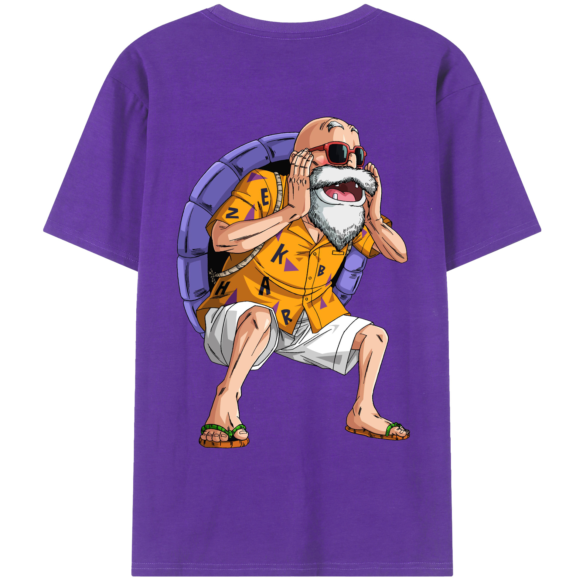 （画像用） ドラゴンボール 亀仙人（かめせんにん） DRAGON BALL Master Roshi Kame Sennin 綿100％ メンズ半袖Tシャツ（バックプリント） 通気性