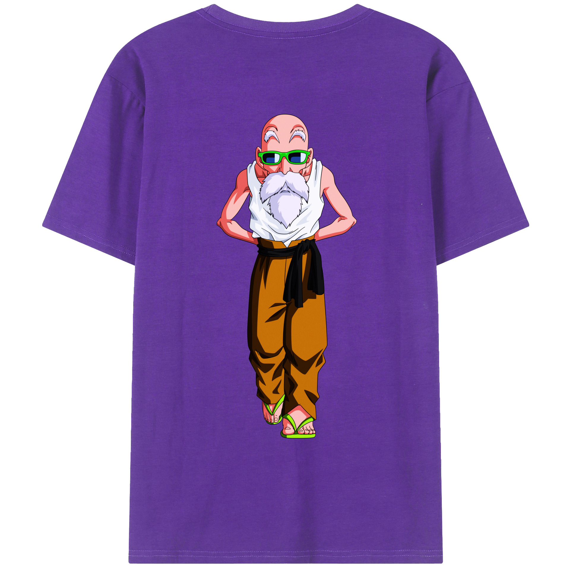 （画像用） ドラゴンボール 亀仙人（かめせんにん） DRAGON BALL Master Roshi Kame Sennin 綿100％ メンズ半袖Tシャツ（バックプリント） 通気性