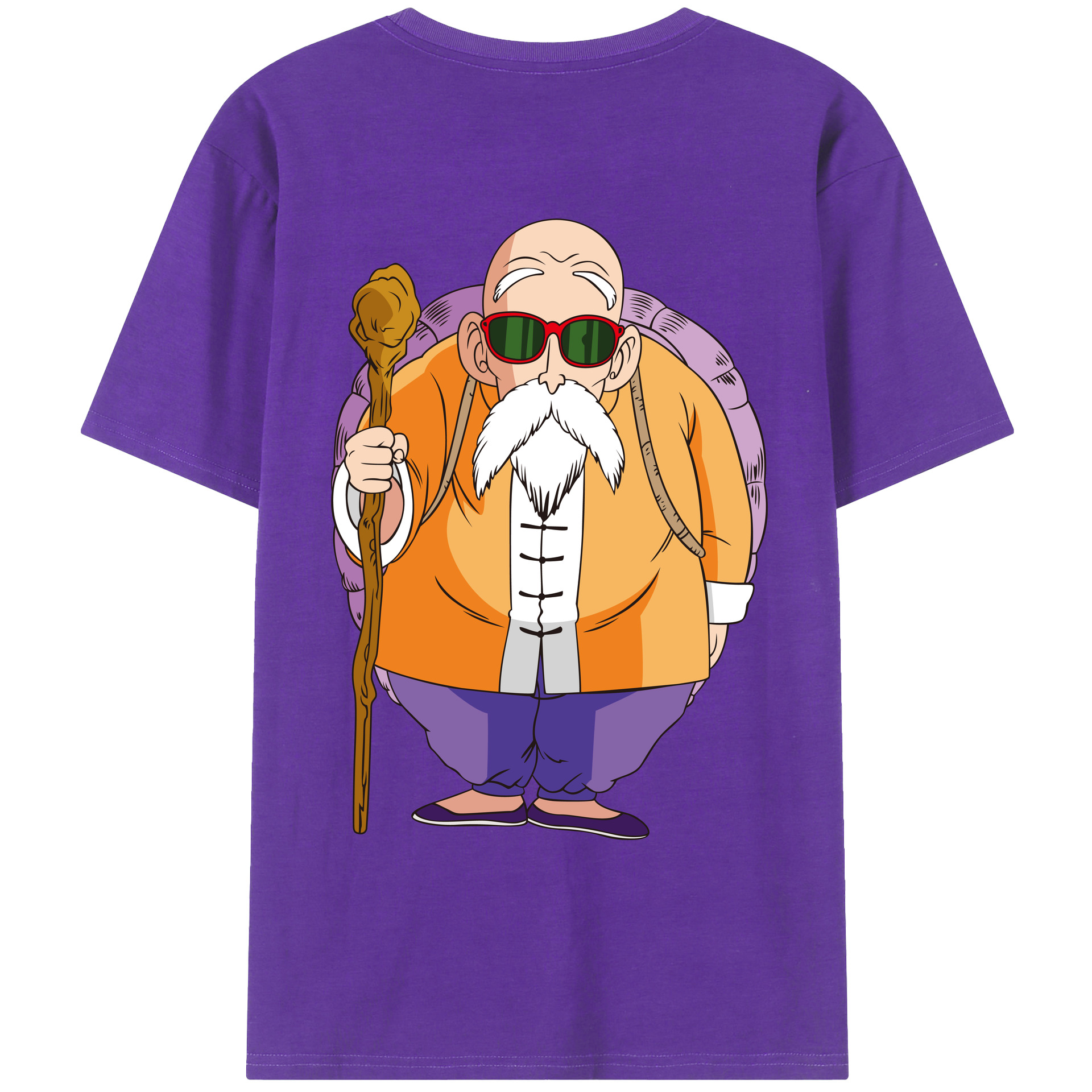 （画像用） ドラゴンボール 亀仙人（かめせんにん） DRAGON BALL Master Roshi Kame Sennin 綿100％ メンズ半袖Tシャツ（バックプリント） 通気性